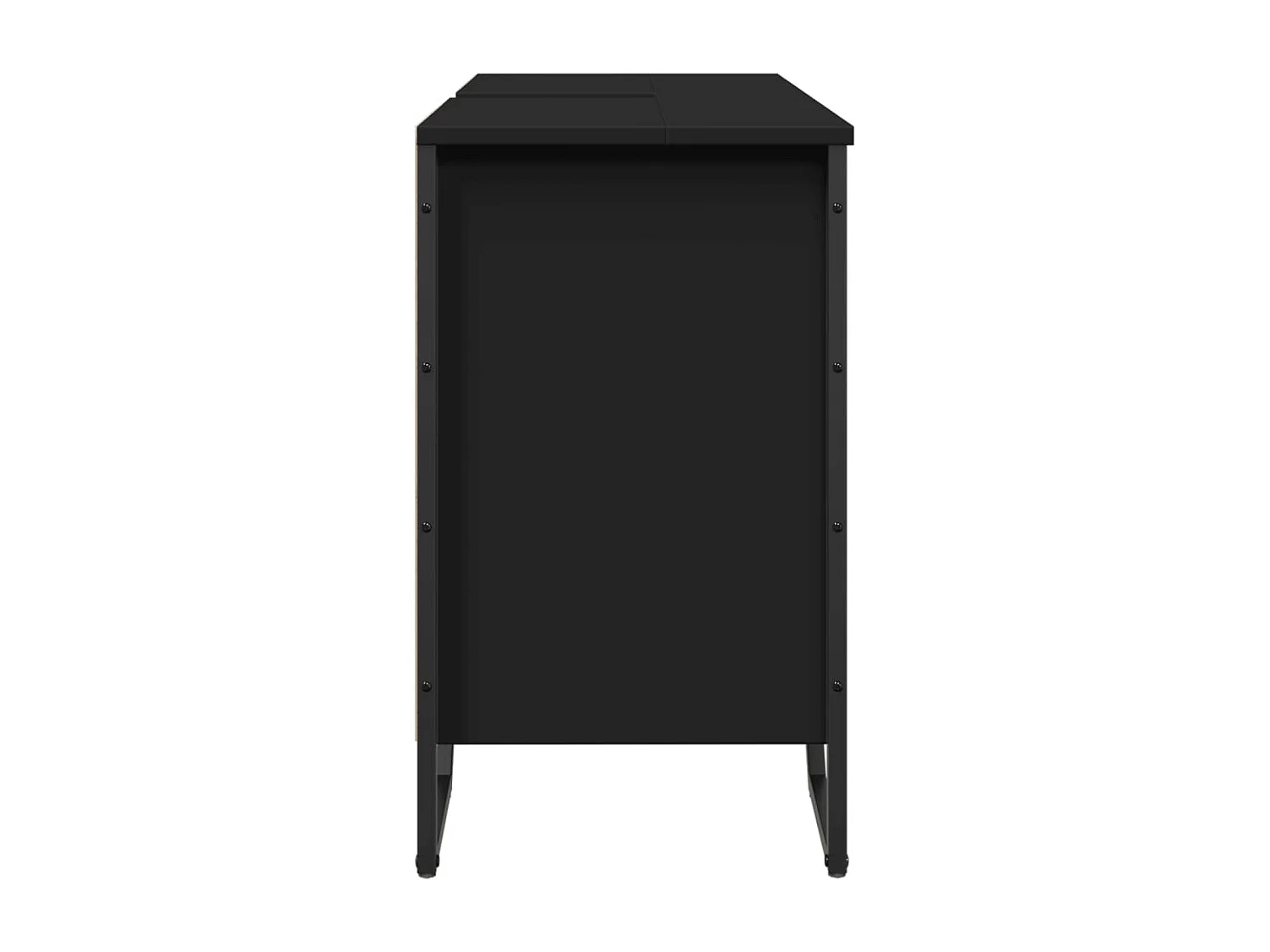 Armoire lavabo de salle de bain noir 91x35x60 cm