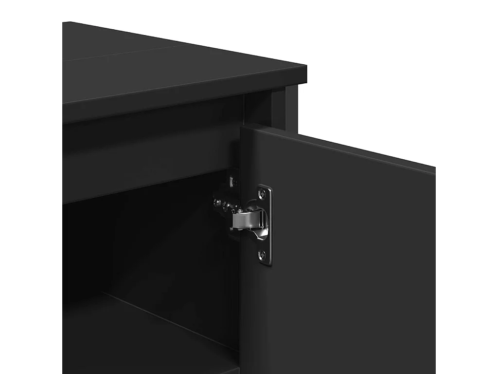 Armoire lavabo de salle de bain noir 91x35x60 cm