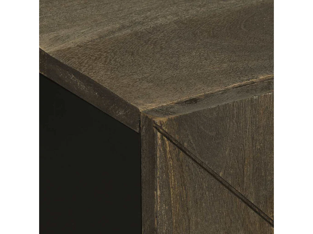 Armoire de lavabo noir 62x33x58 cm bois massif de manguier