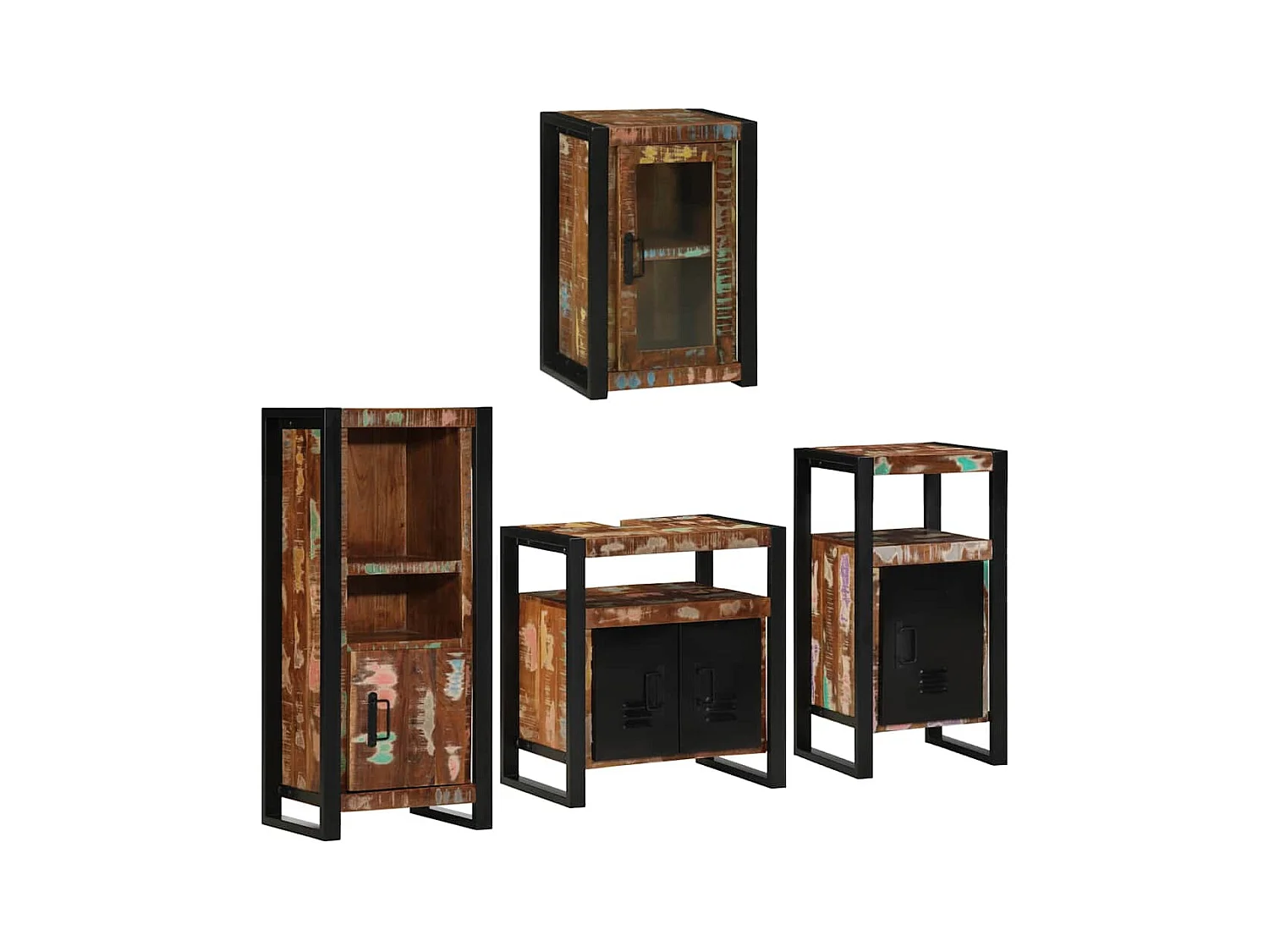 Ensemble de mobilier de salle de bain Montage mural 4 pcs