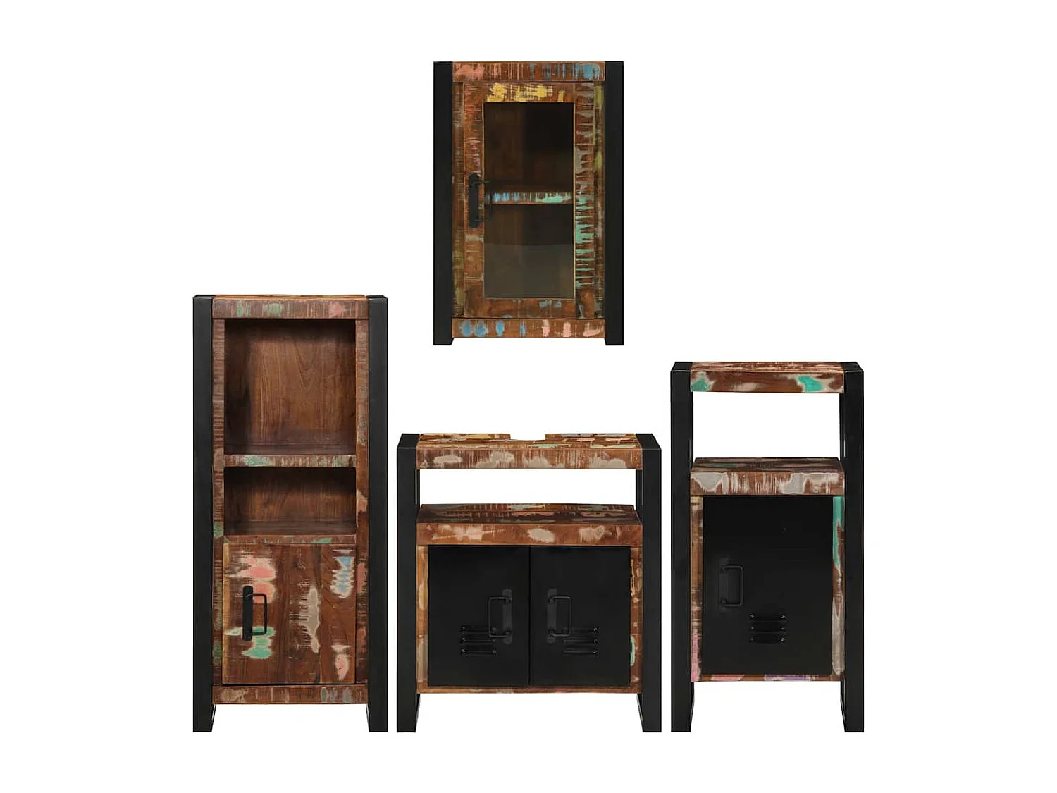 Ensemble de mobilier de salle de bain Montage mural 4 pcs