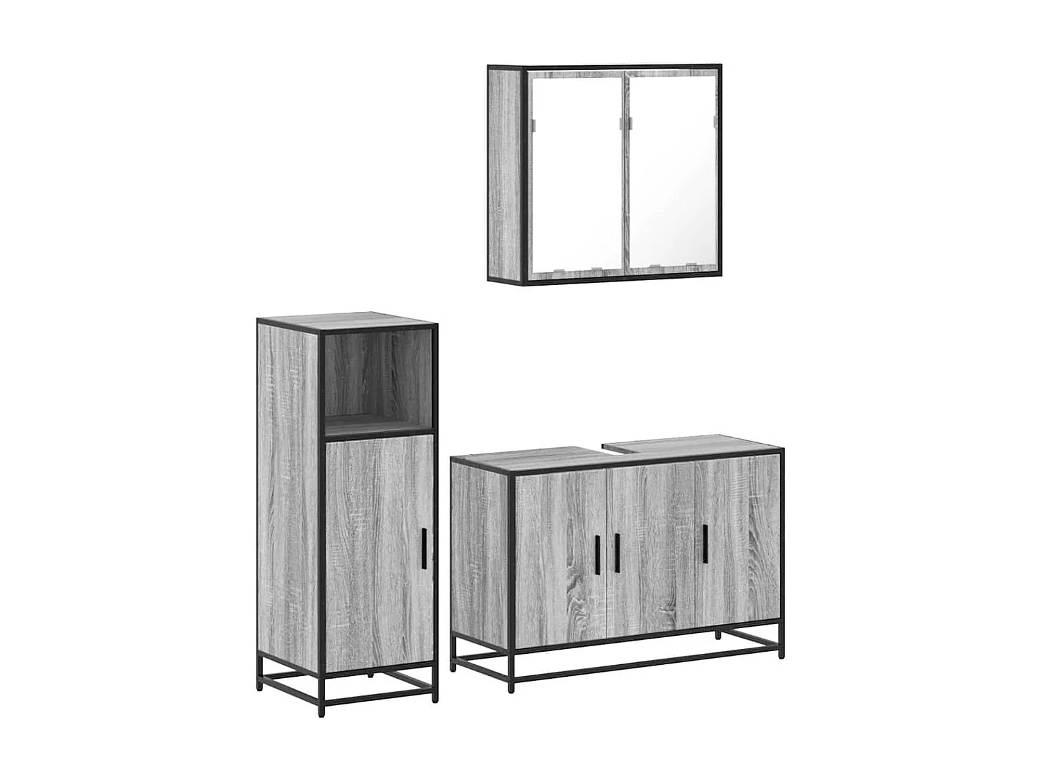 Set di mobili da bagno Sonoma Grey da 3 pezzi