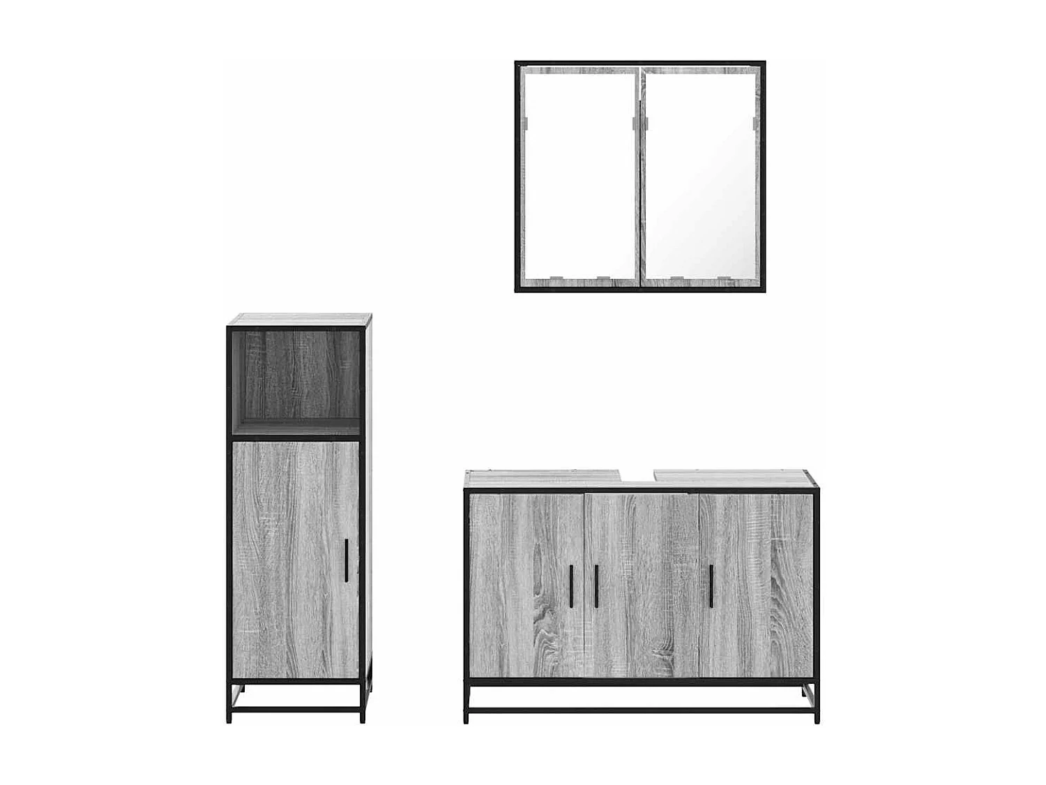 Set di mobili da bagno Sonoma Grey da 3 pezzi