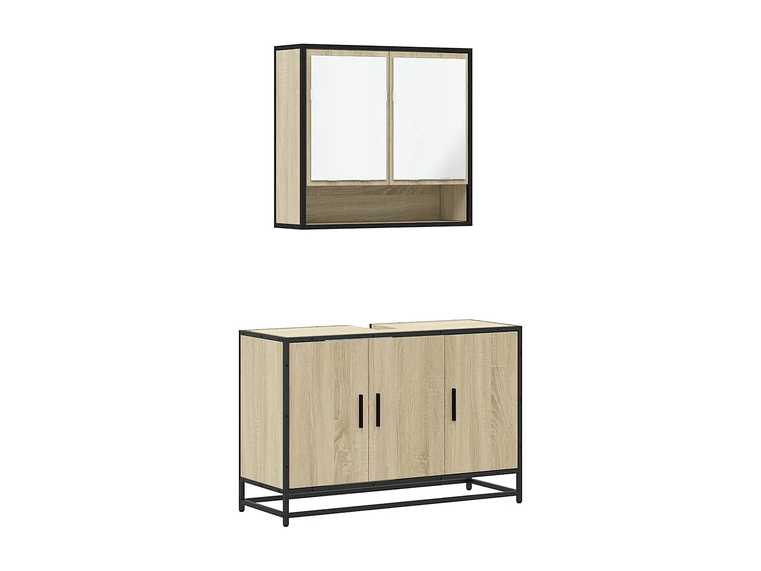 Ensemble de meubles de salle de bain 2 pcs chêne sonoma