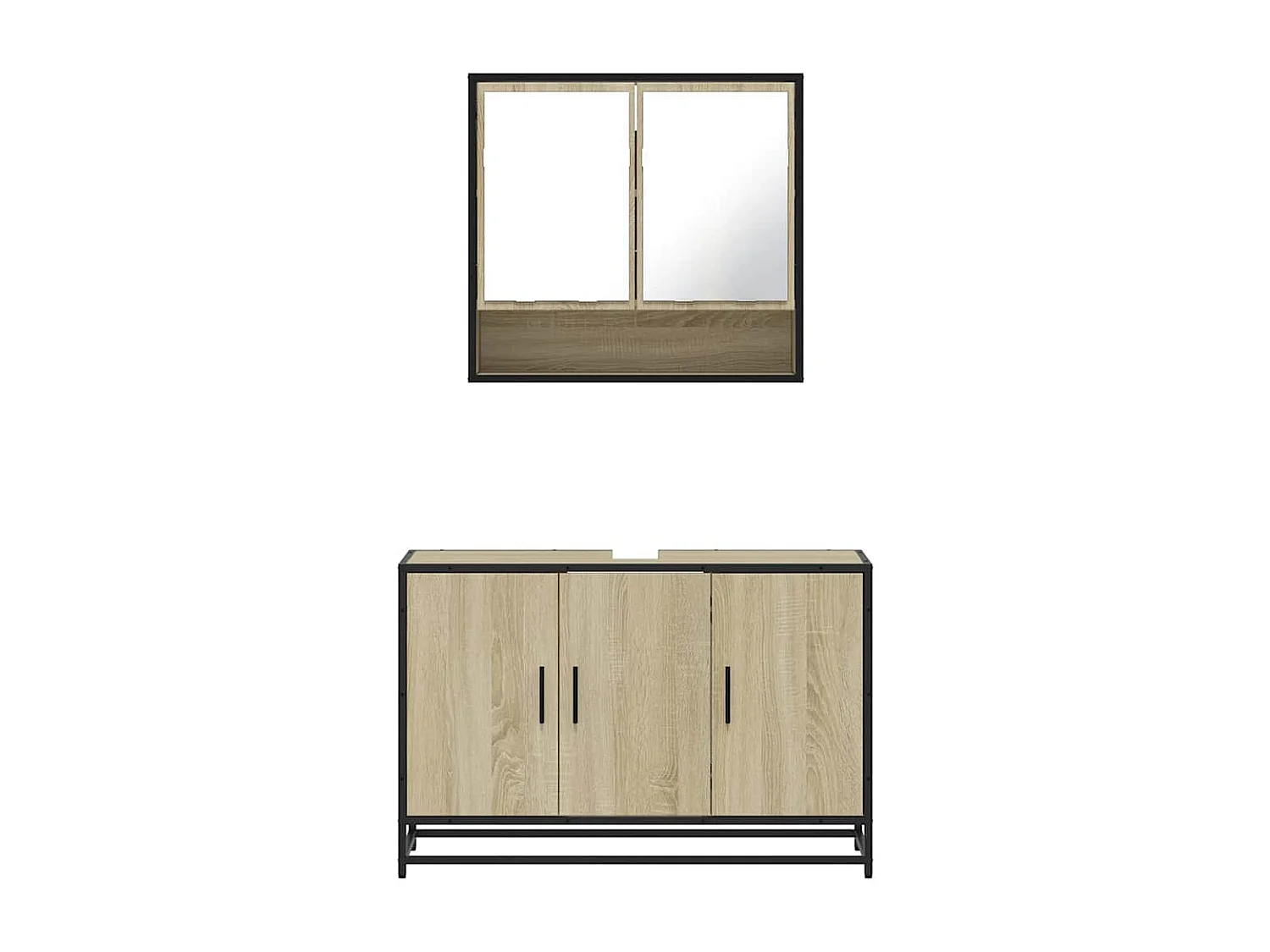 Ensemble de meubles de salle de bain 2 pcs chêne sonoma