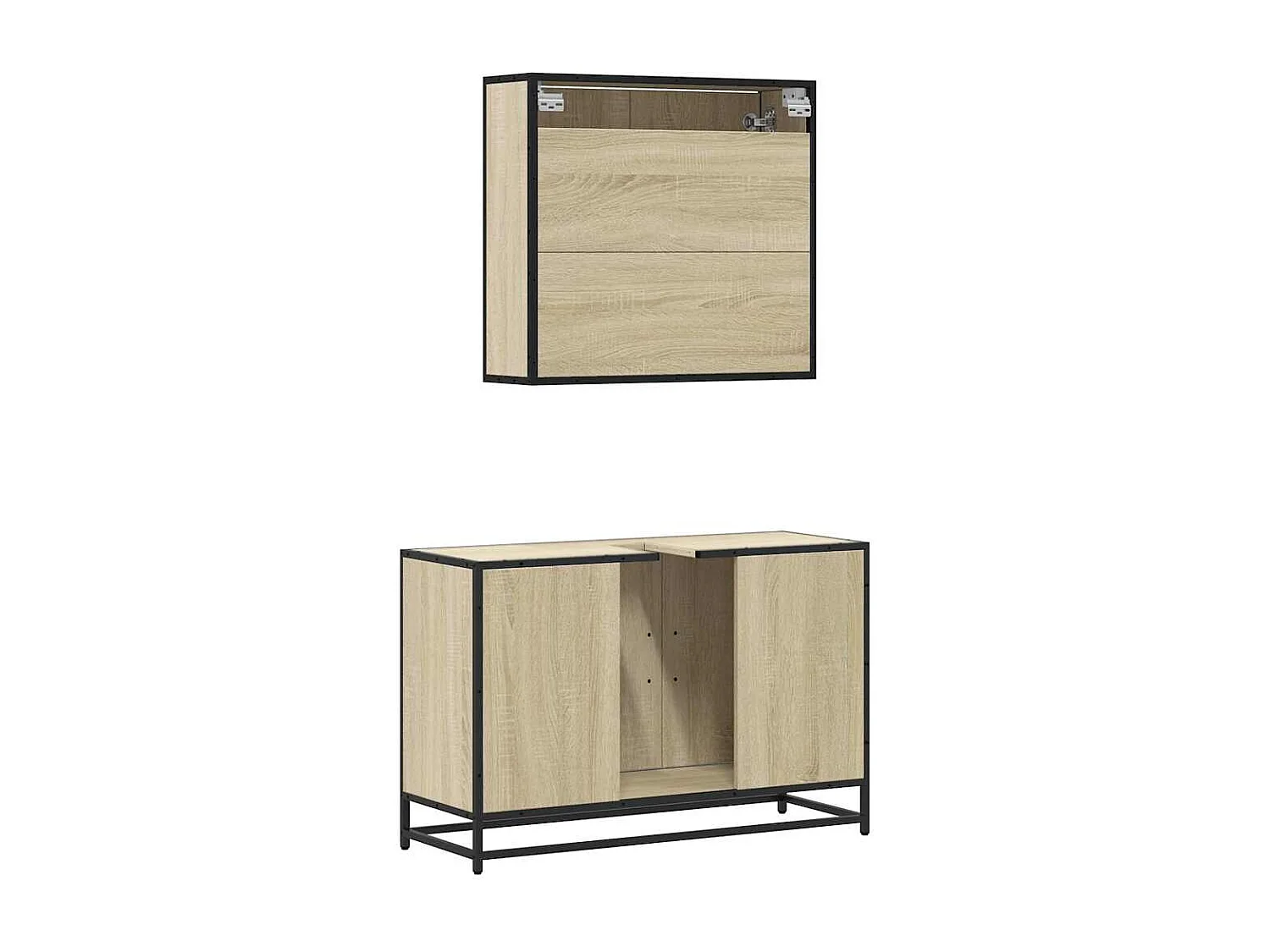 Ensemble de meubles de salle de bain 2 pcs chêne sonoma