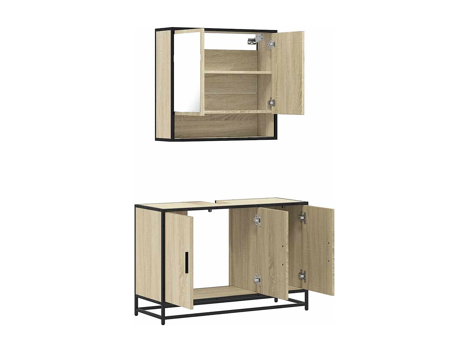 Ensemble de meubles de salle de bain 2 pcs chêne sonoma