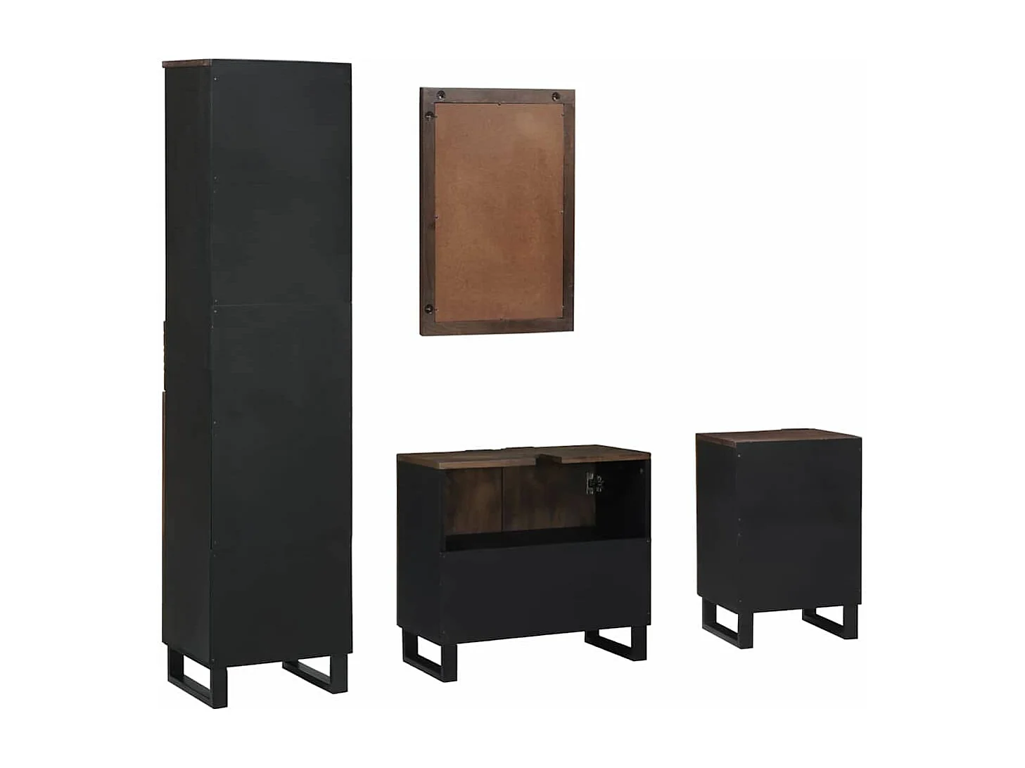 Conjunto de muebles de baño con cajón 4 piezas Blanco