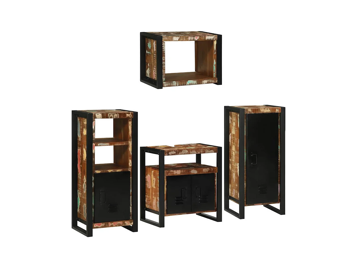 Set di mobili da bagno a parete 4 pezzi