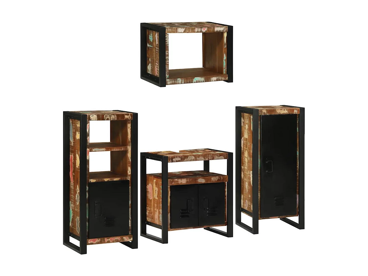 Ensemble de mobilier de salle de bain Montage mural 4 pcs