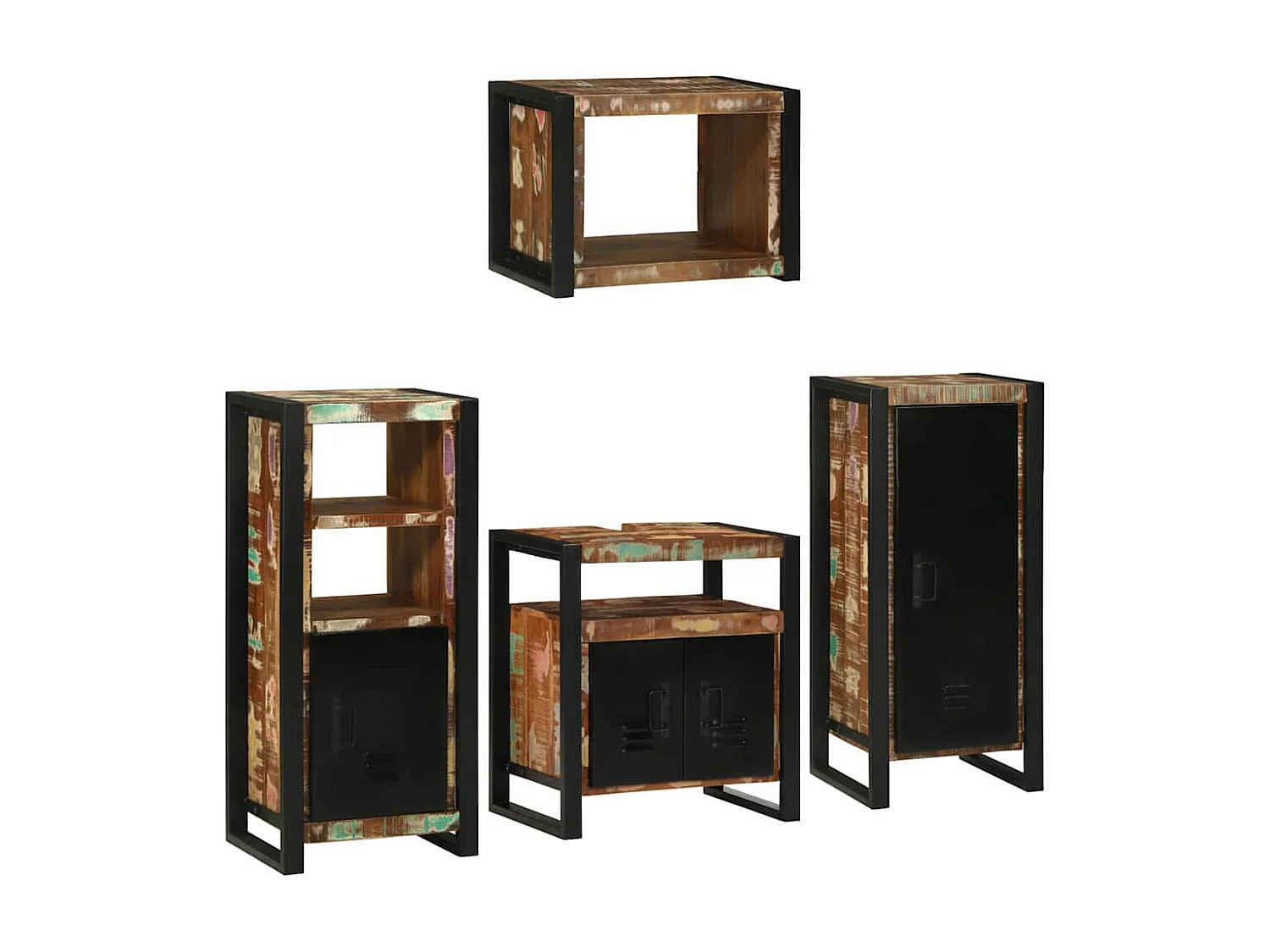 Ensemble de mobilier de salle de bain Montage mural 4 pcs