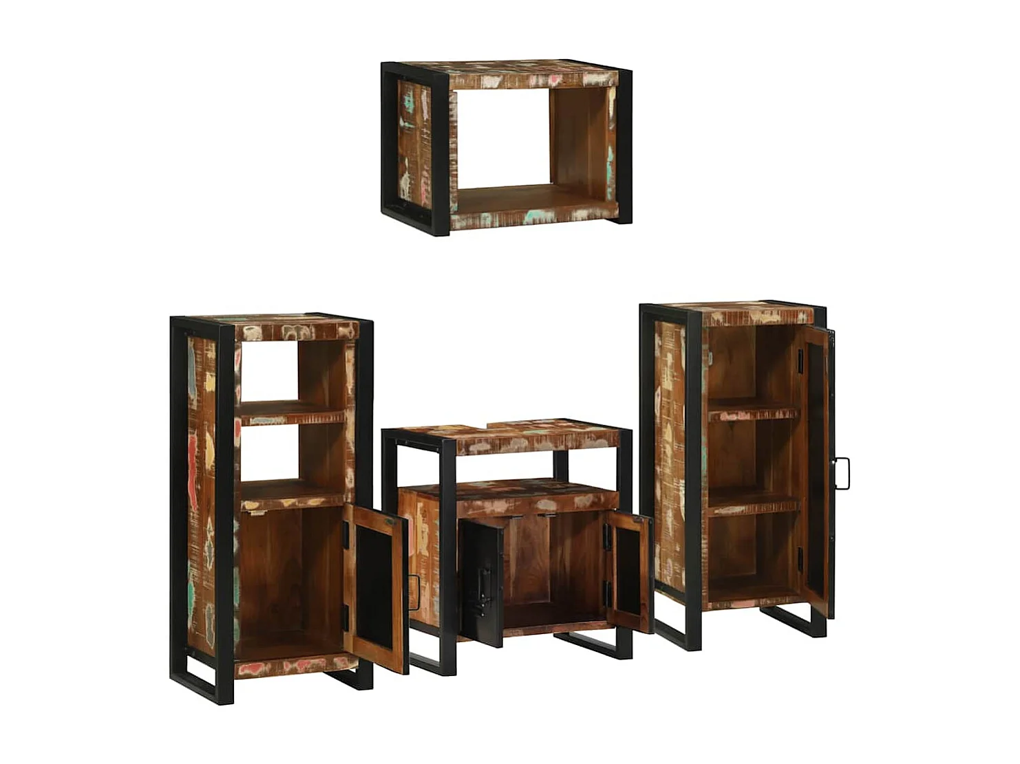 Ensemble de mobilier de salle de bain Montage mural 4 pcs