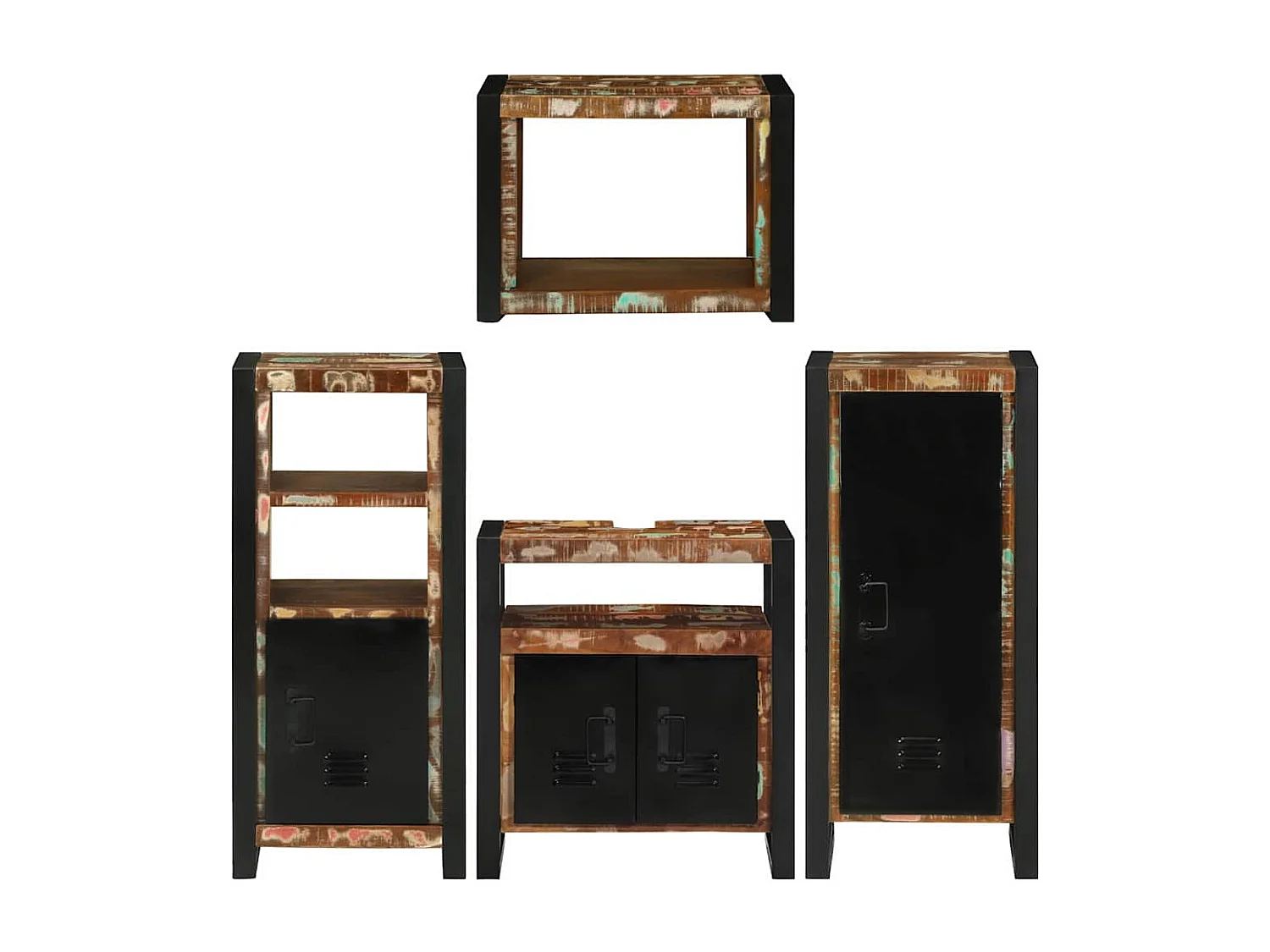 Ensemble de mobilier de salle de bain Montage mural 4 pcs