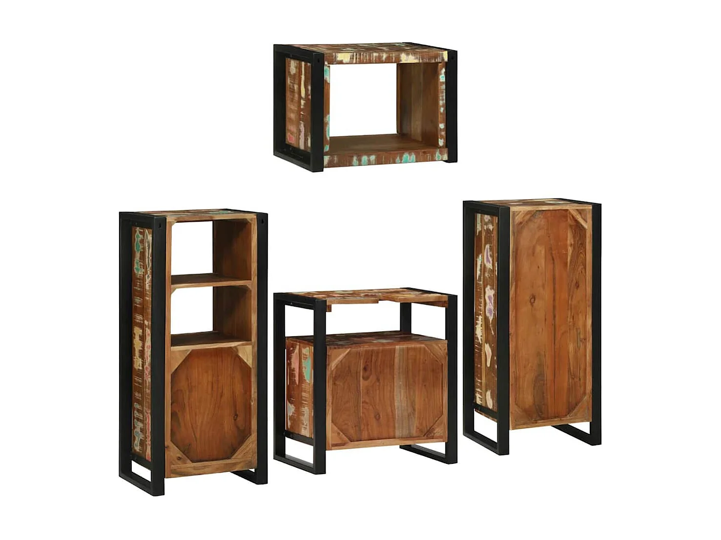 Ensemble de mobilier de salle de bain Montage mural 4 pcs