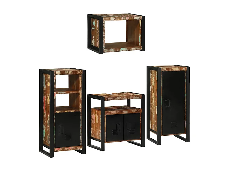 Ensemble de mobilier de salle de bain Montage mural 4 pcs