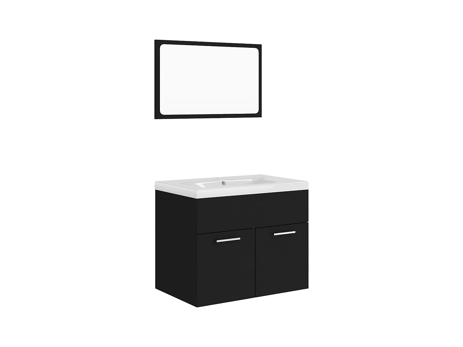 Zwarte spaanplaat badkamermeubelset