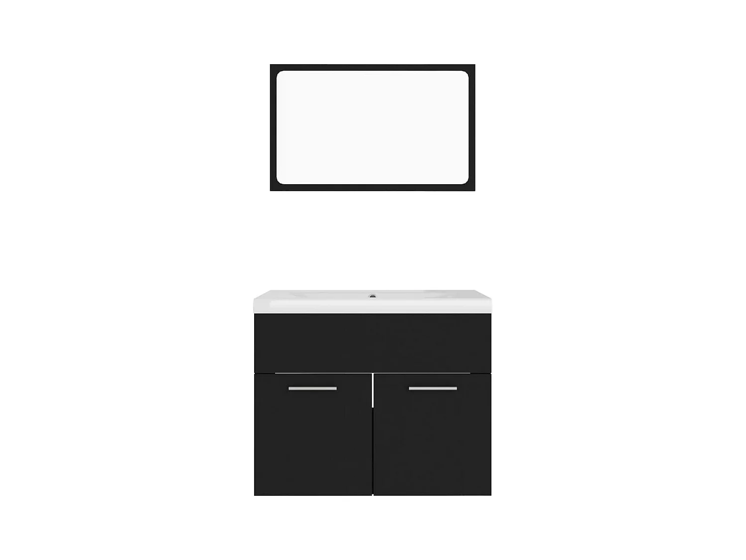 Zwarte spaanplaat badkamermeubelset