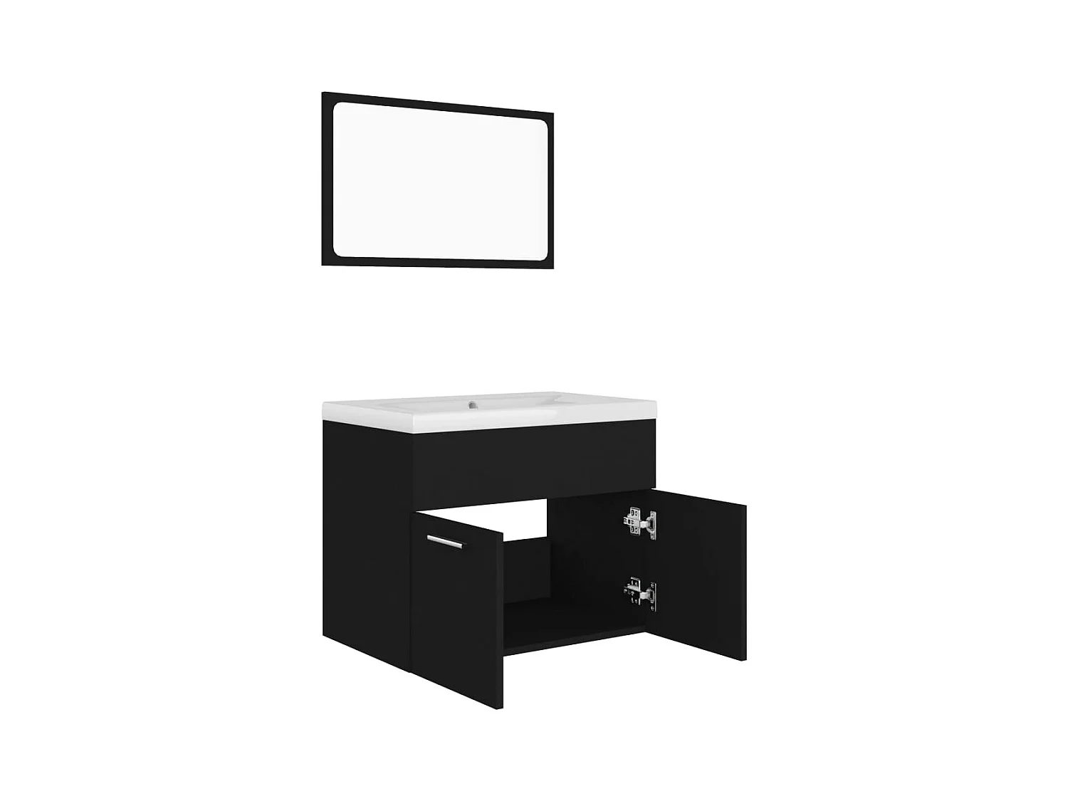 Zwarte spaanplaat badkamermeubelset