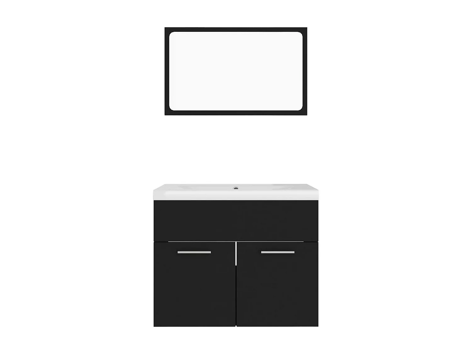 Conjunto de muebles de baño de aglomerado negro