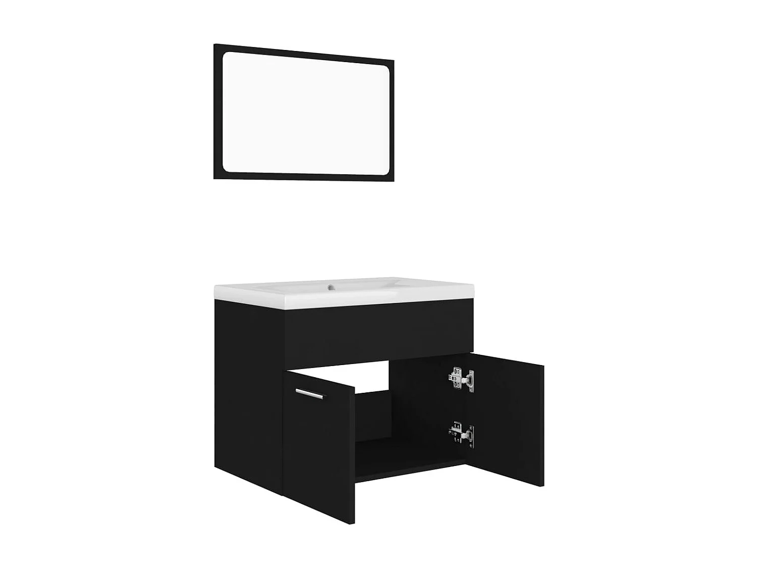 Conjunto de muebles de baño de aglomerado negro