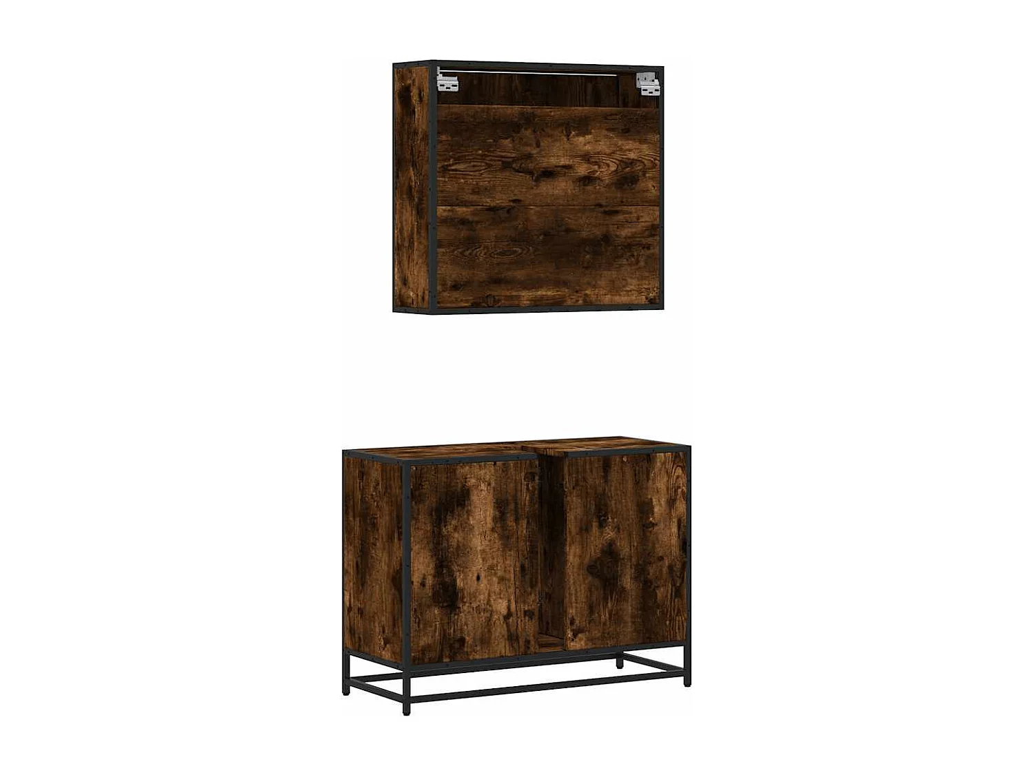 Ensemble de meubles de salle de bain 2 pcs Chêne fumé