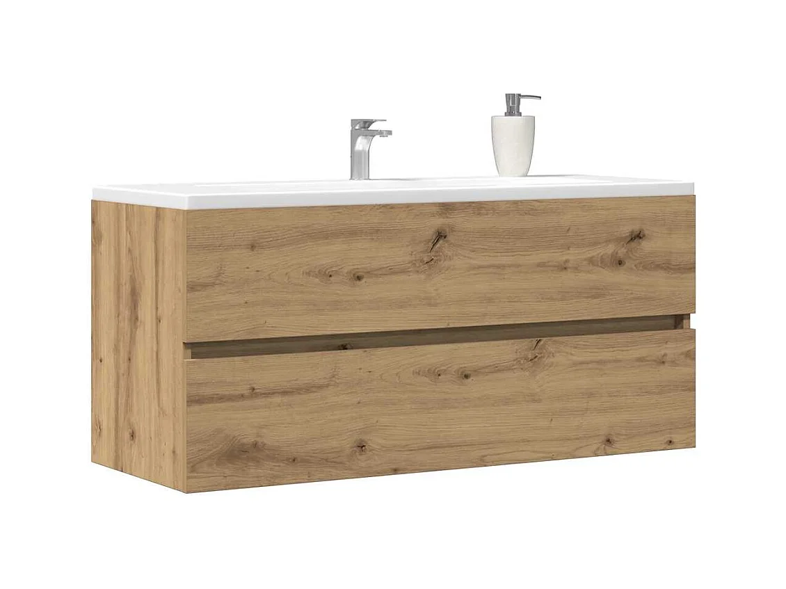 Handgemaakte eikenhouten wastafelkast 100x38,5x45 cm bewerkt hout