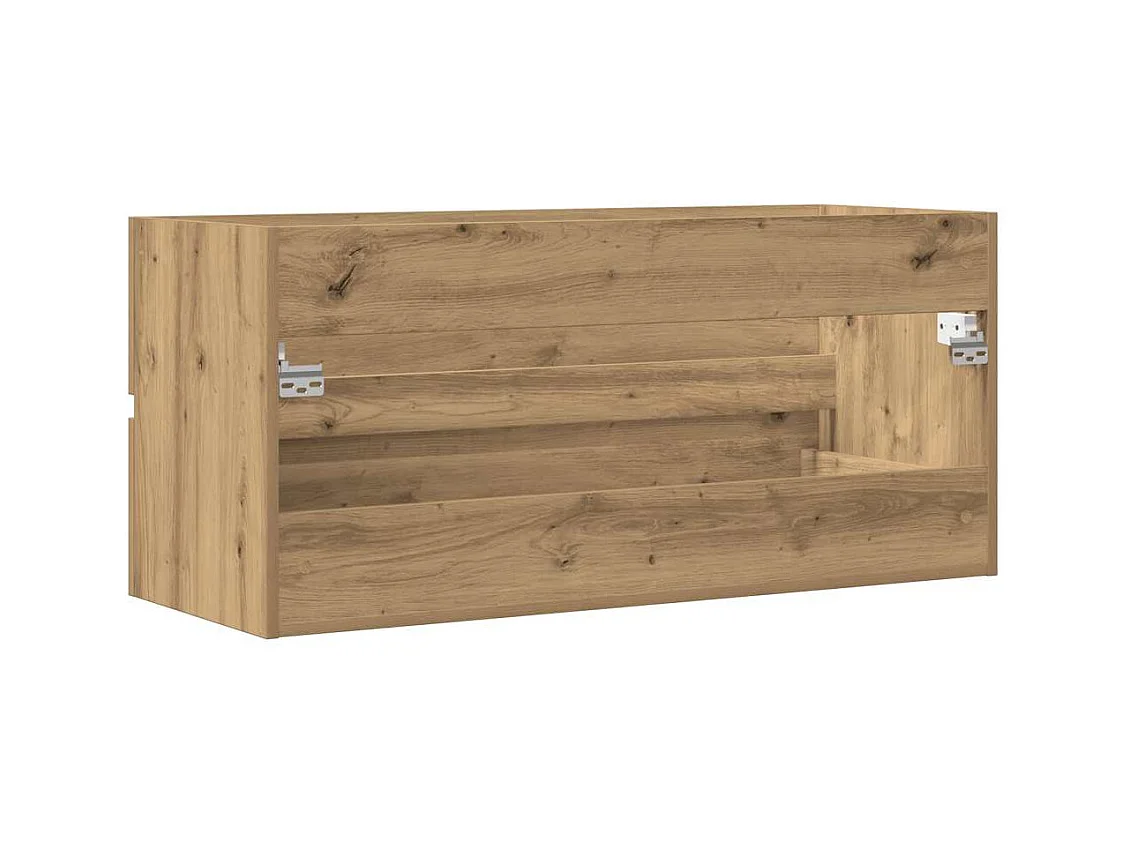 Handgemaakte eikenhouten wastafelkast 100x38,5x45 cm bewerkt hout