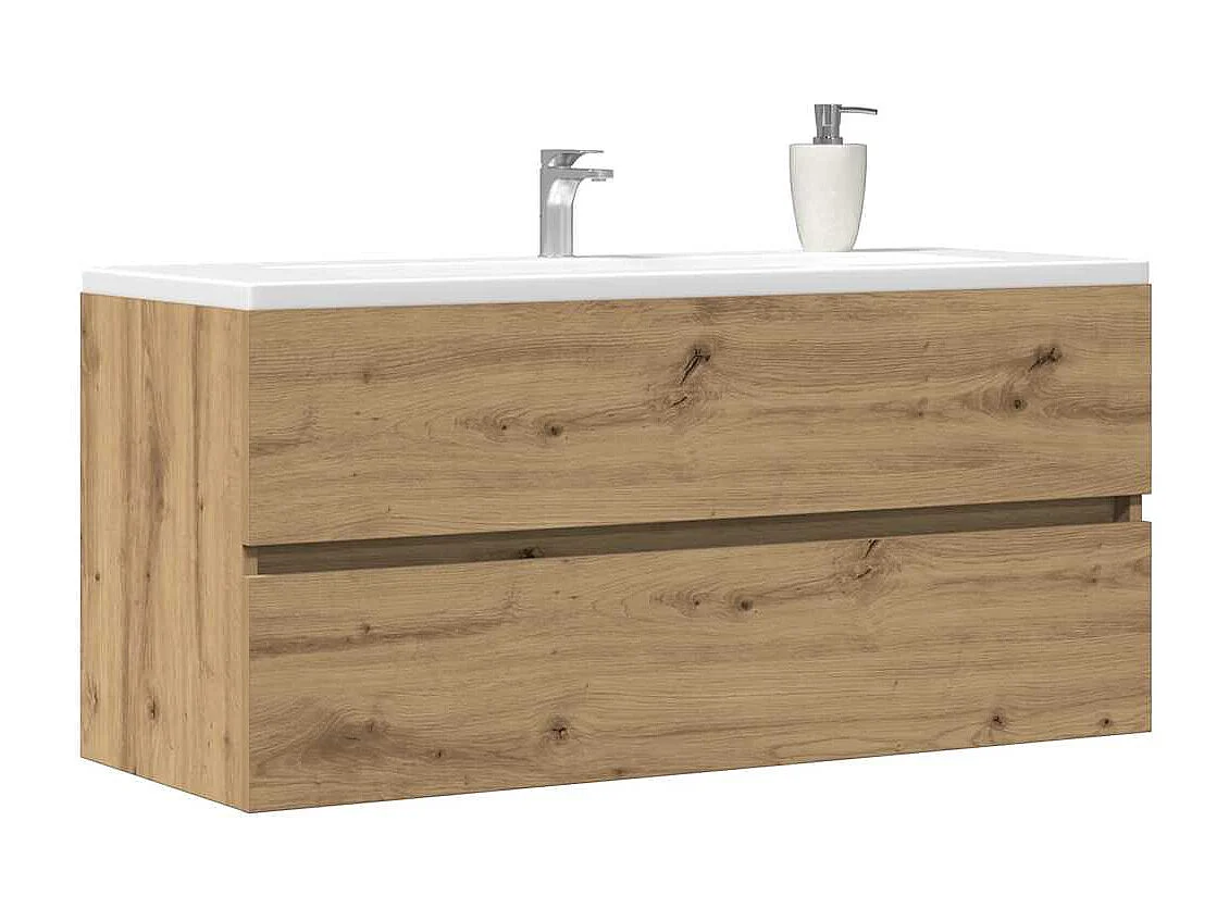 Mobile lavabo in rovere fatto a mano 100x38,5x45 cm in legno ingegnerizzato