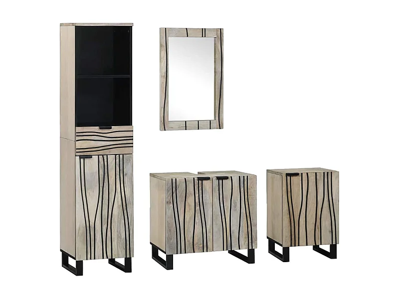 Ensemble de mobilier de salle de bain 4 pcs Marron noyer