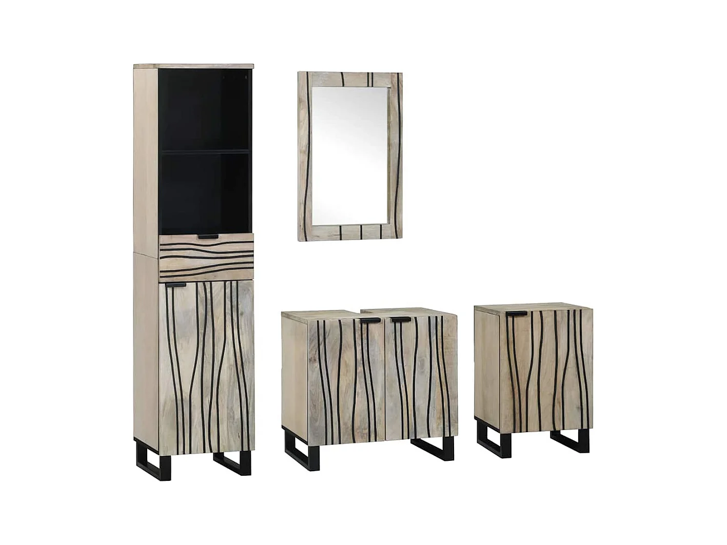 Ensemble de mobilier de salle de bain 4 pcs Marron noyer