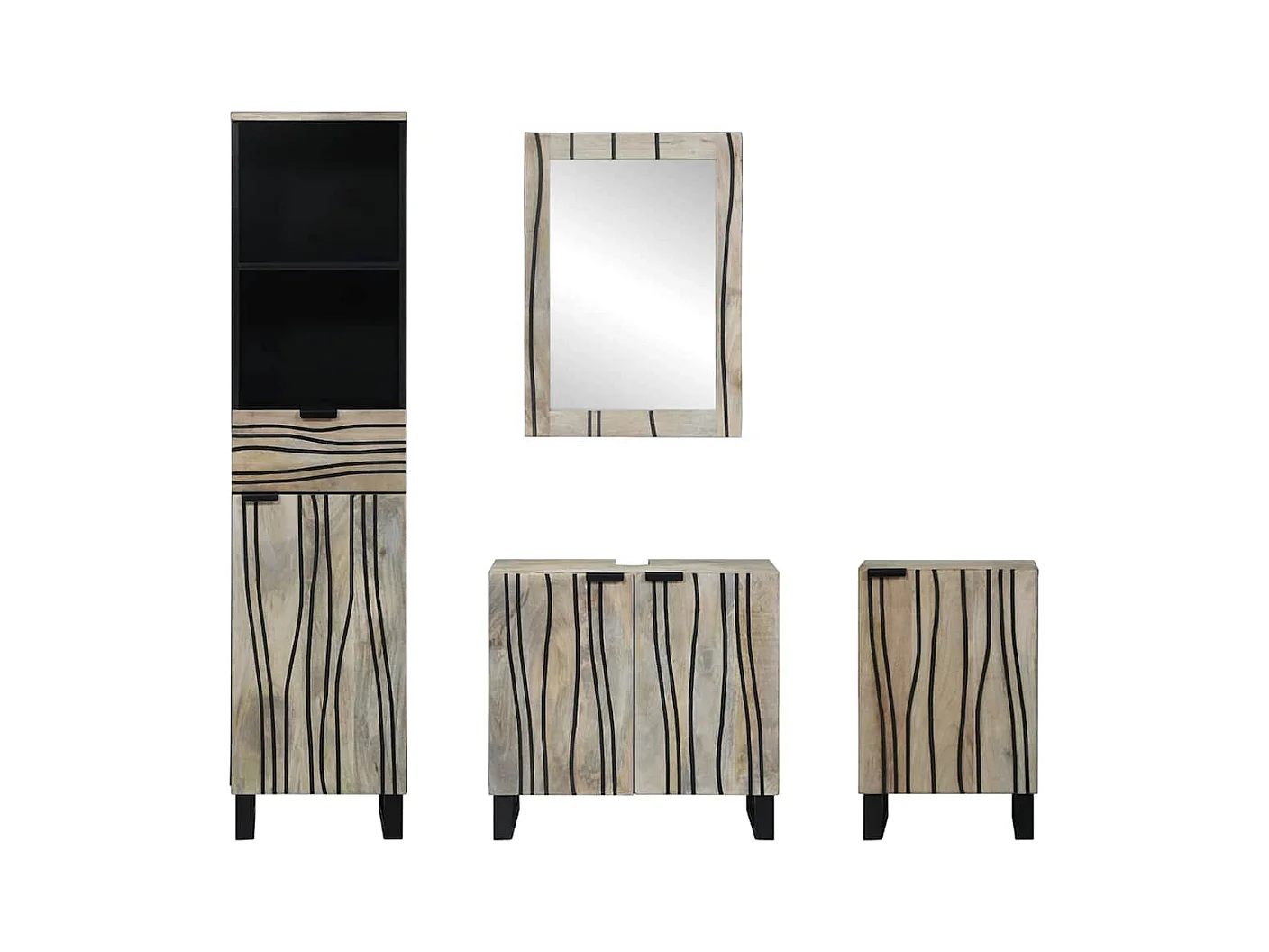 Ensemble de mobilier de salle de bain 4 pcs Marron noyer