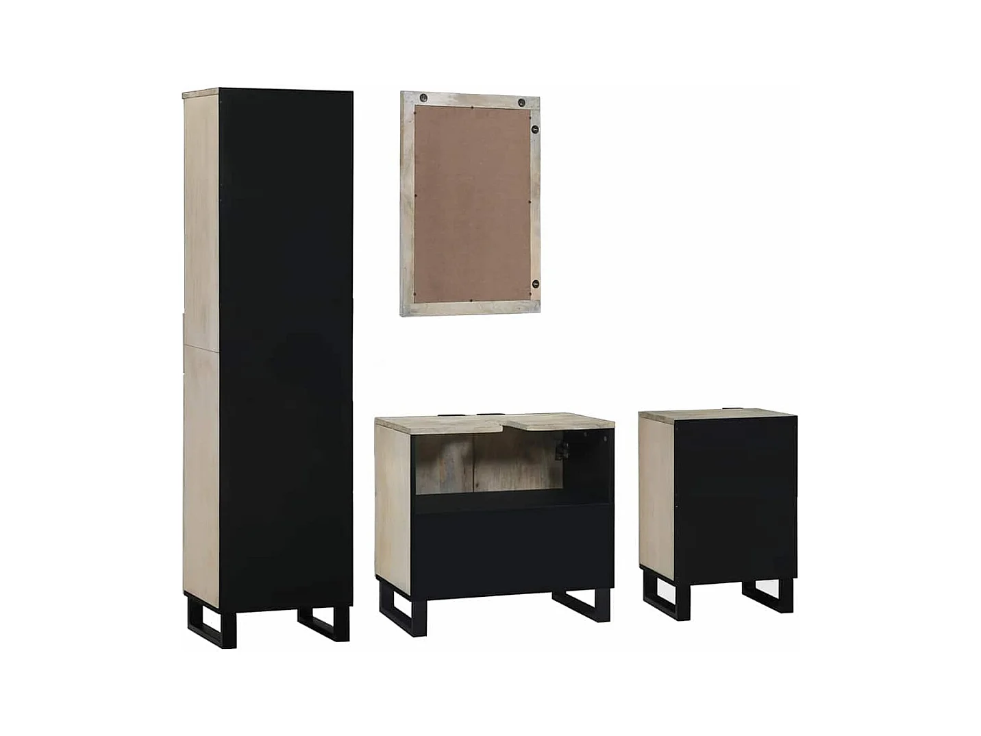 Ensemble de mobilier de salle de bain 4 pcs Marron noyer