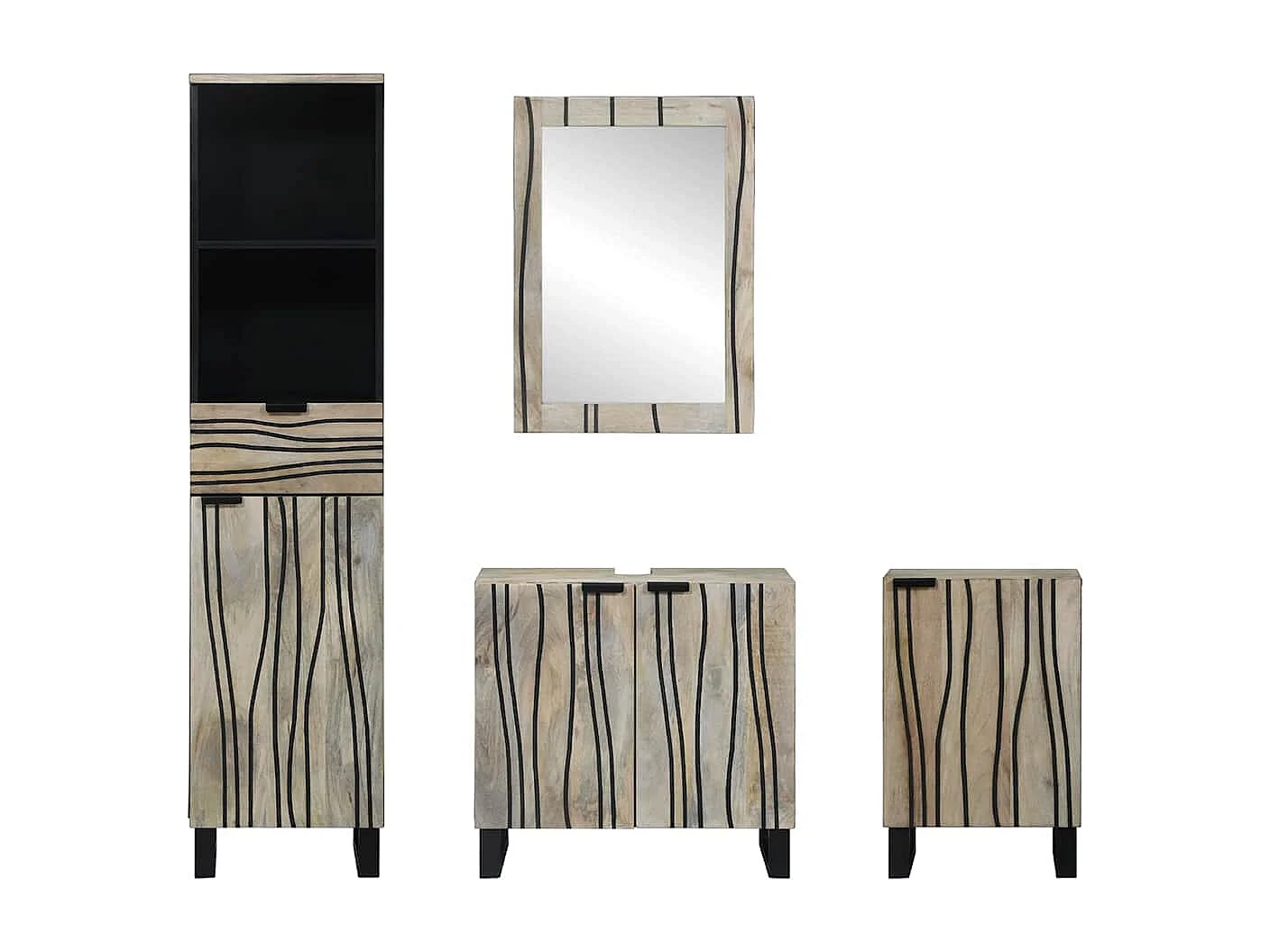 Ensemble de mobilier de salle de bain 4 pcs Marron noyer