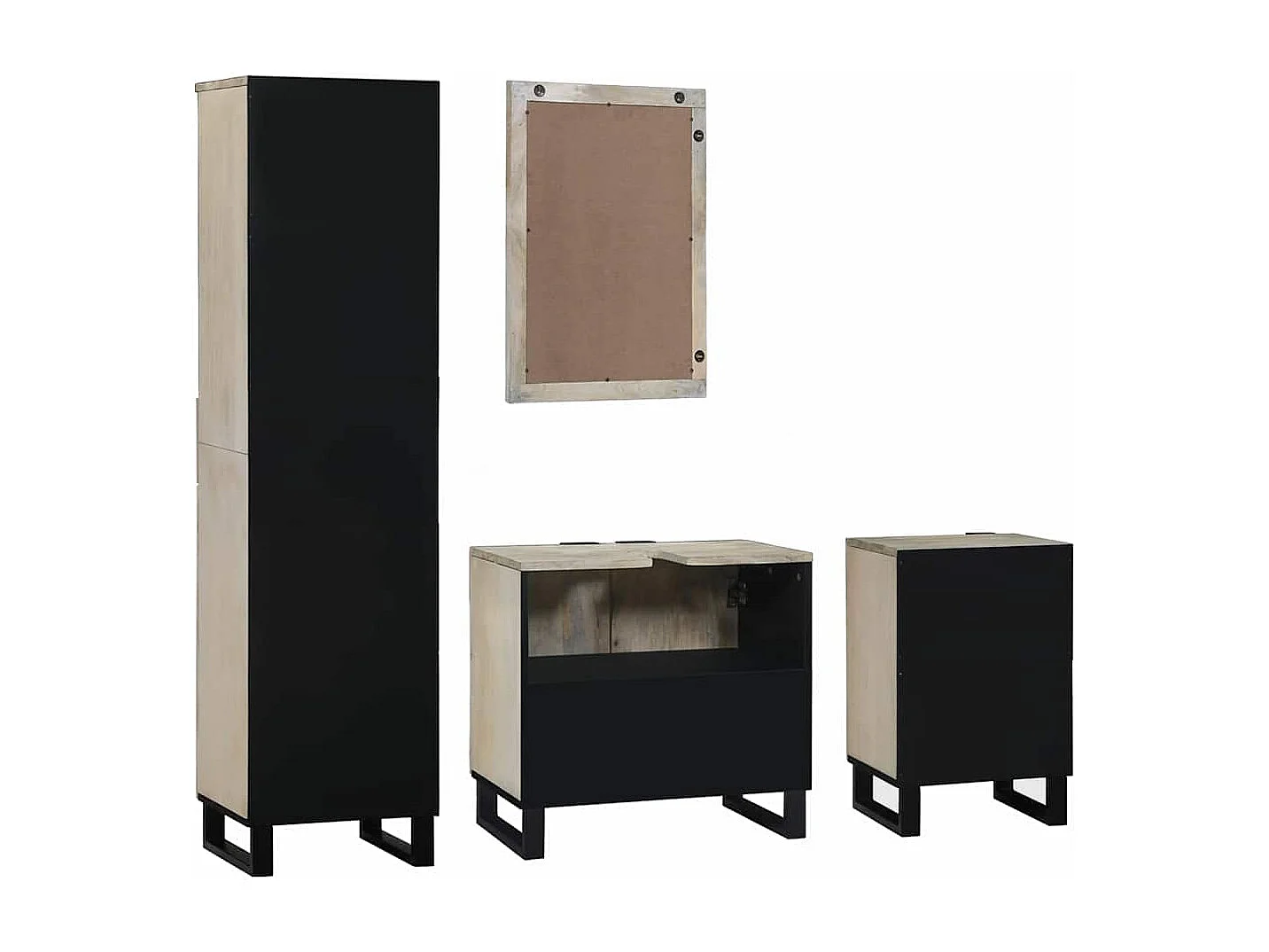 Ensemble de mobilier de salle de bain 4 pcs Marron noyer