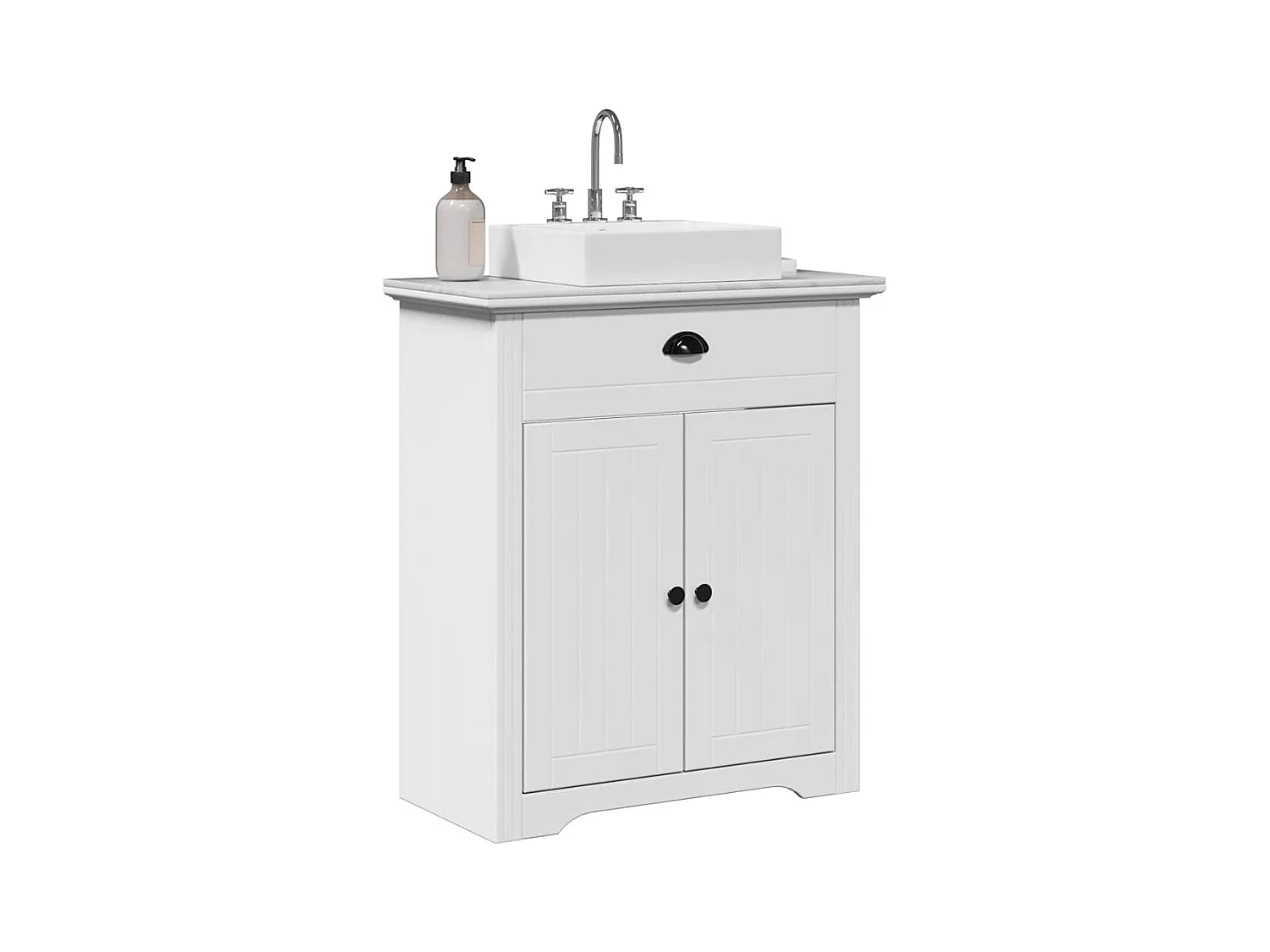 Armoire de lavabo de salle de bain BODO blanc 70x35x80 cm