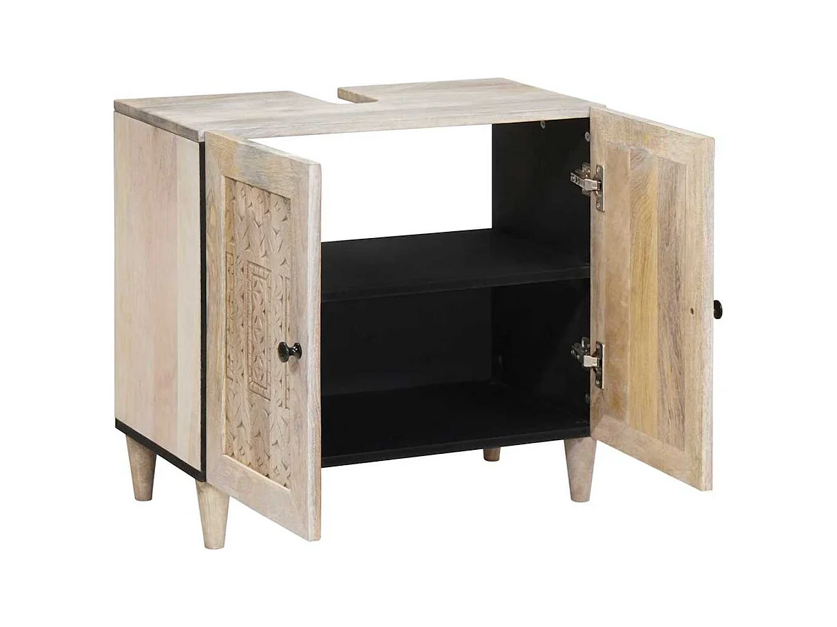 Cabinet de salle de bain Montage mural Blanc 62 x 33 x 58 cm