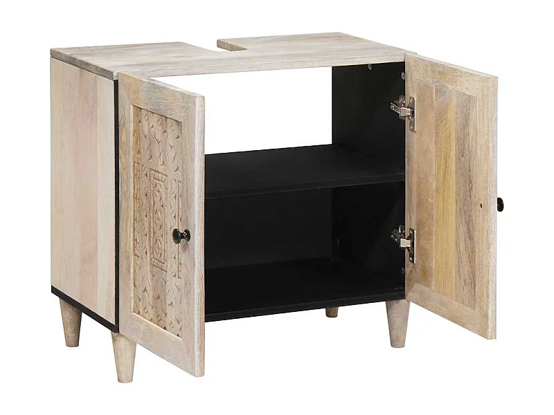 Mueble de baño de pared blanco 62 x 33 x 58 cm