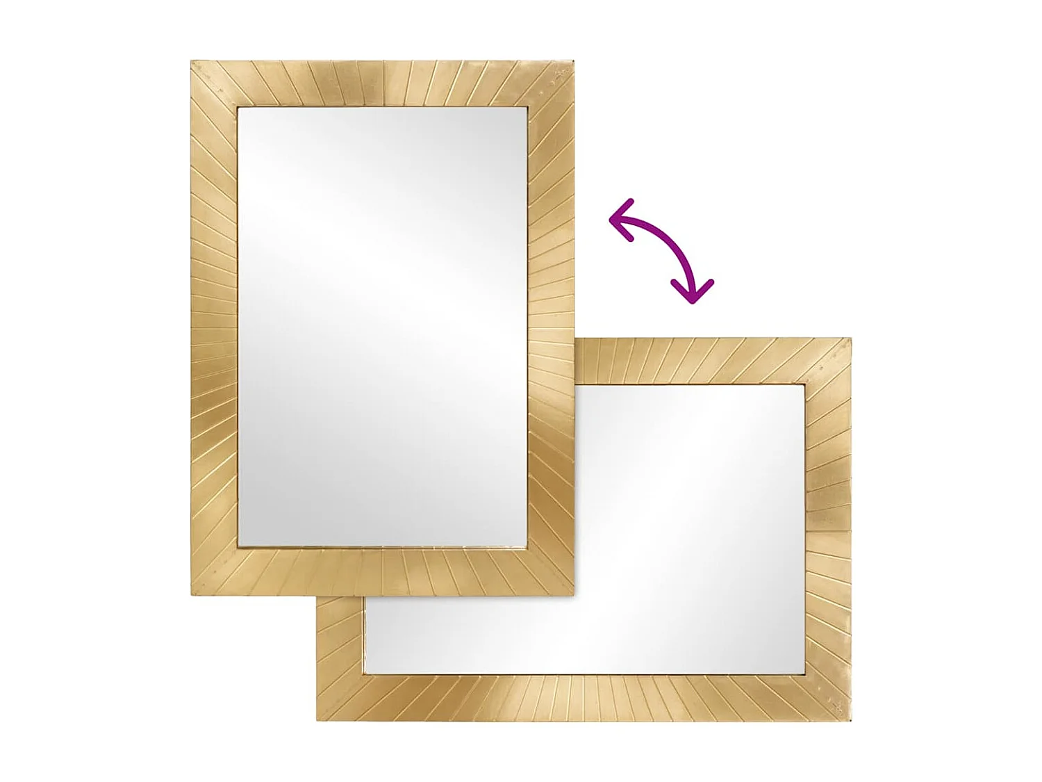 Badezimmerspiegel mit Spiegel Schwarz und Gold 50 x 2,5 x 70 cm