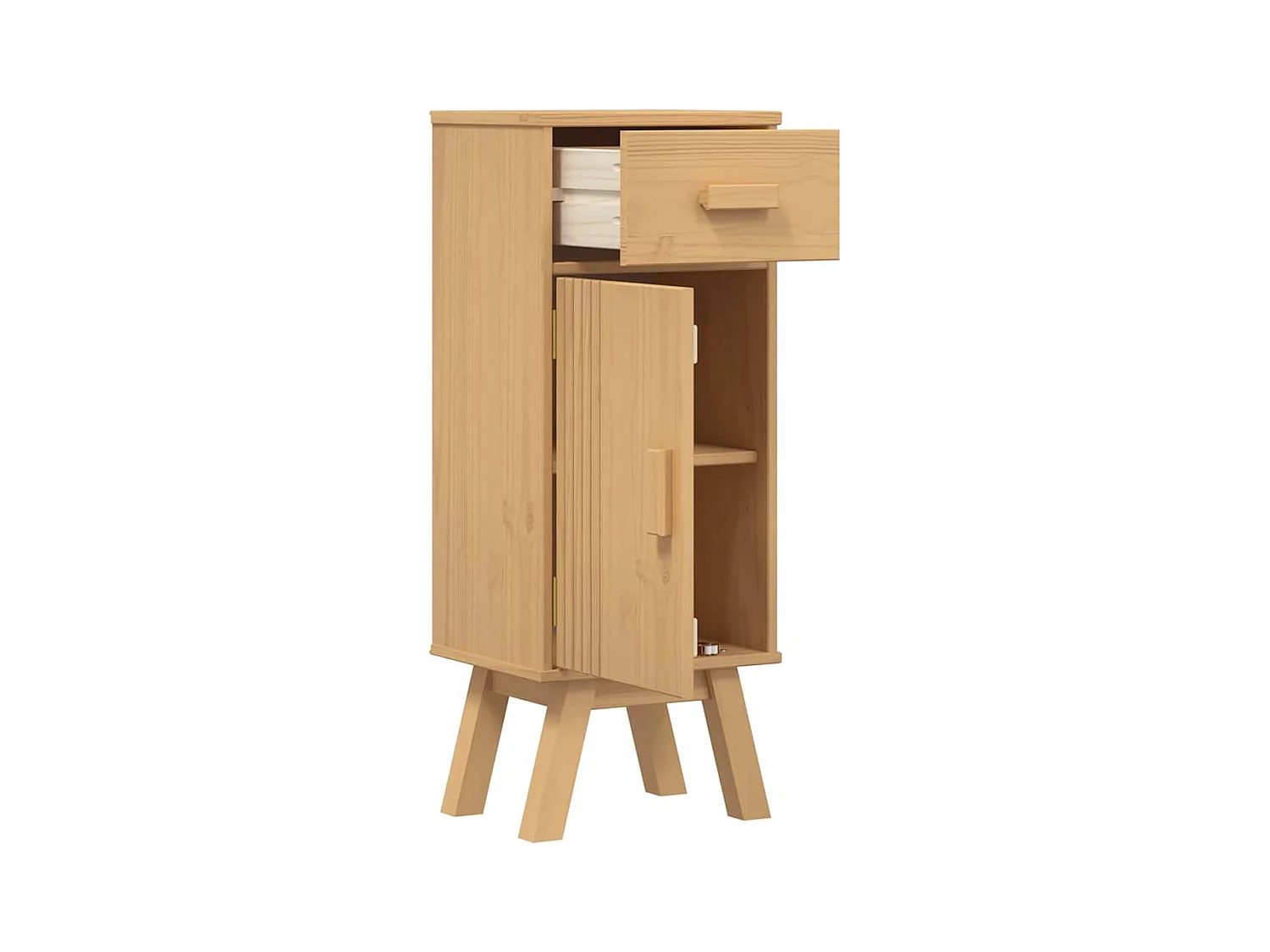 Cabinet de salle de bain avec étagère Marron 35 x 30 x 90 cm