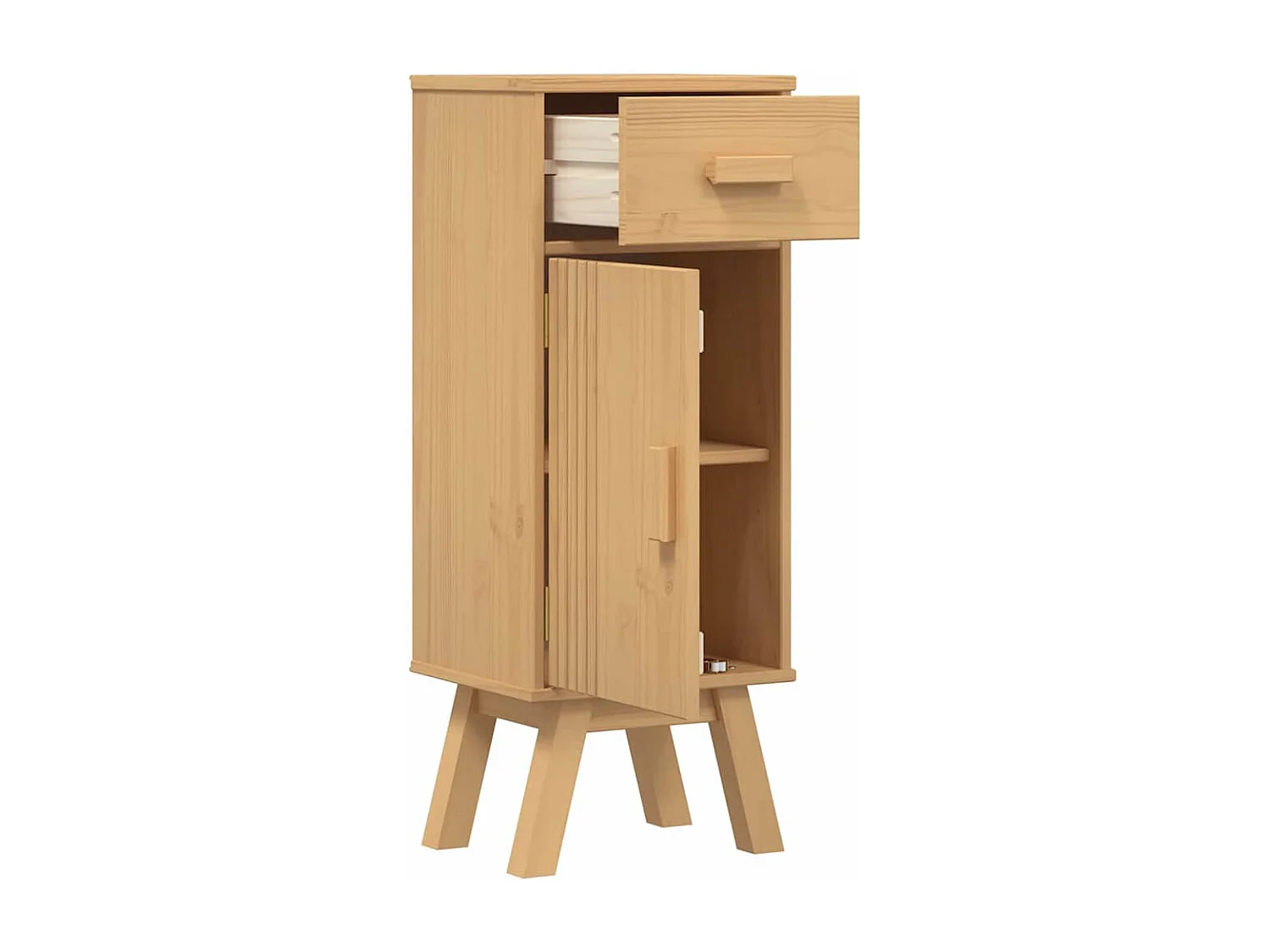 Cabinet de salle de bain avec étagère Marron 35 x 30 x 90 cm