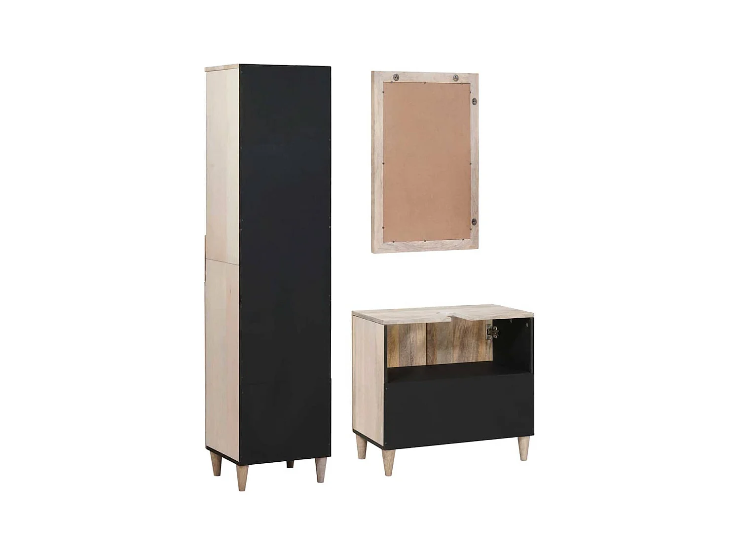 Ensemble de mobilier de salle de bain avec tiroir 3 pcs Blanc