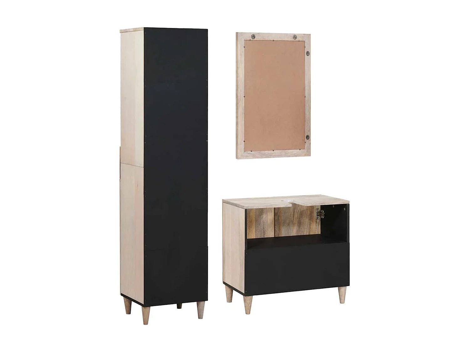 Conjunto de mueble de baño con cajón 3 piezas Blanco