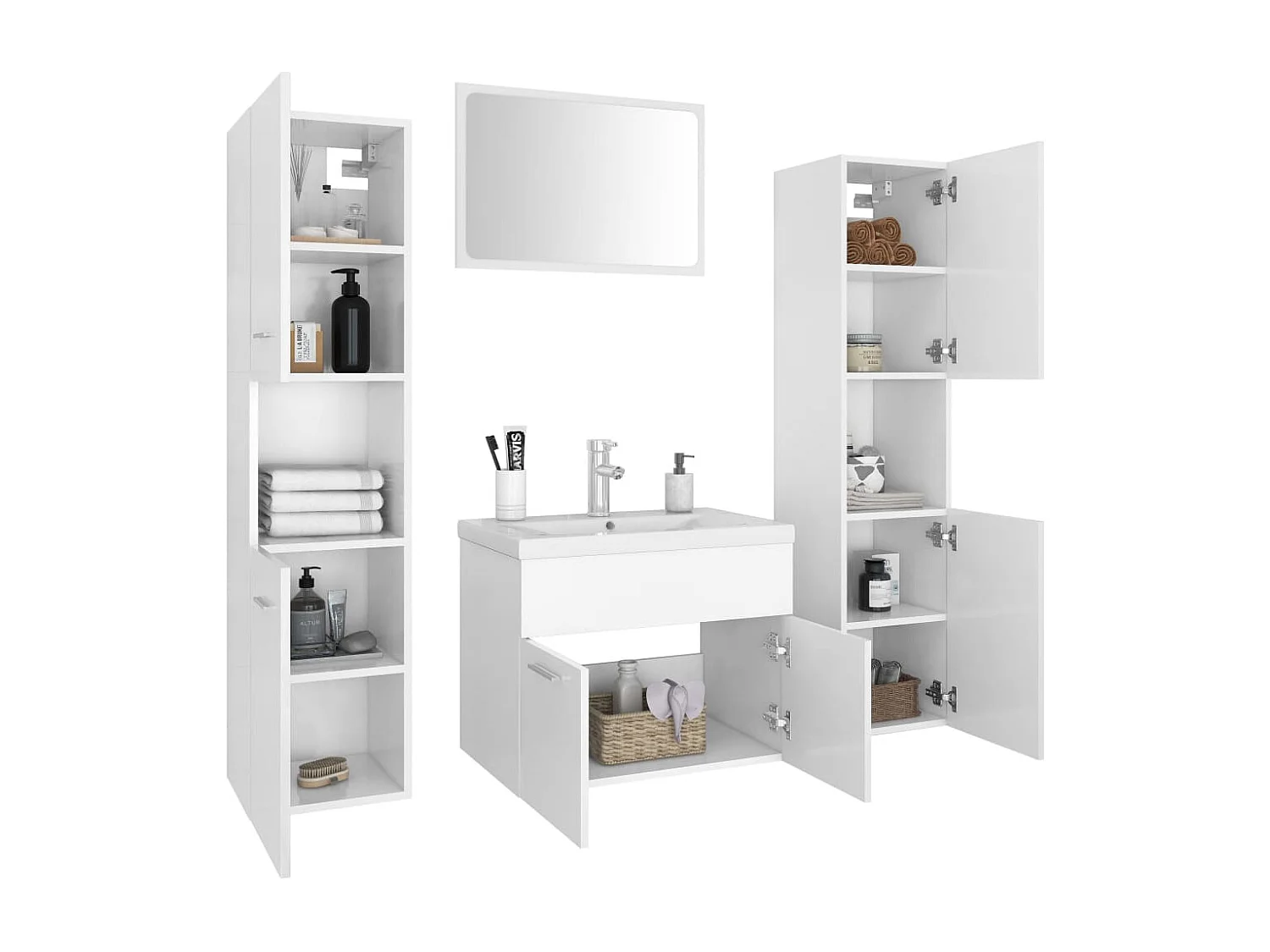 Ensemble de meubles de salle de bain Blanc Aggloméré