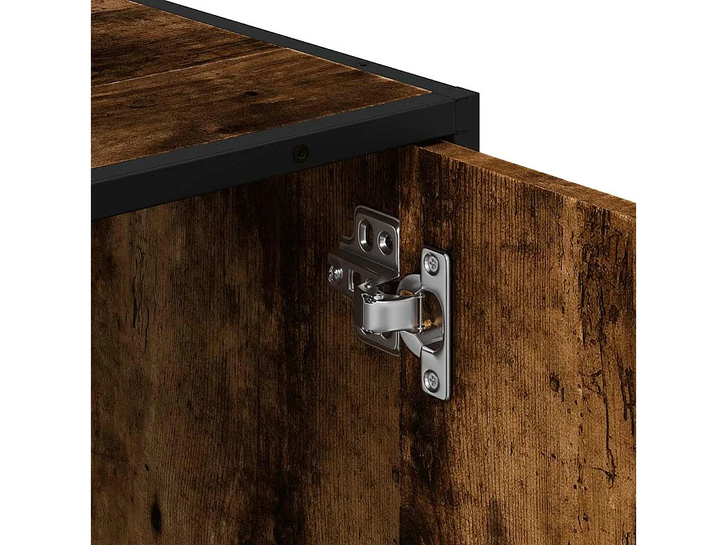 Armoire de lavabo de salle de bain chêne fumé 65x33x60 cm