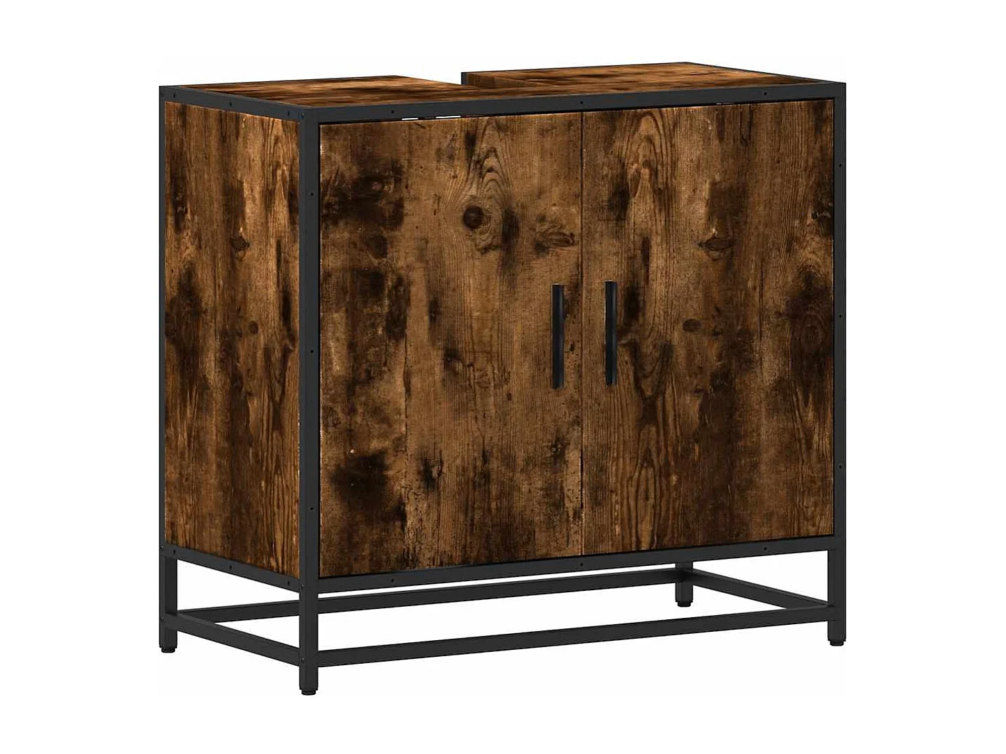 Armoire de lavabo de salle de bain chêne fumé 65x33x60 cm