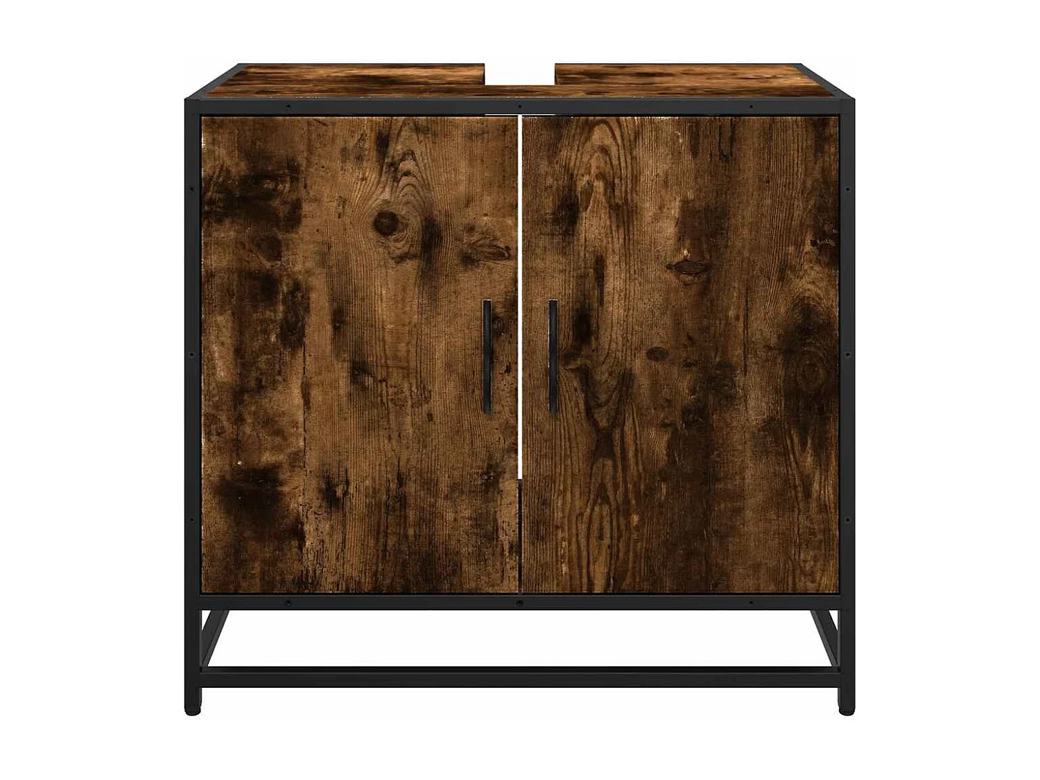 Armoire de lavabo de salle de bain chêne fumé 65x33x60 cm