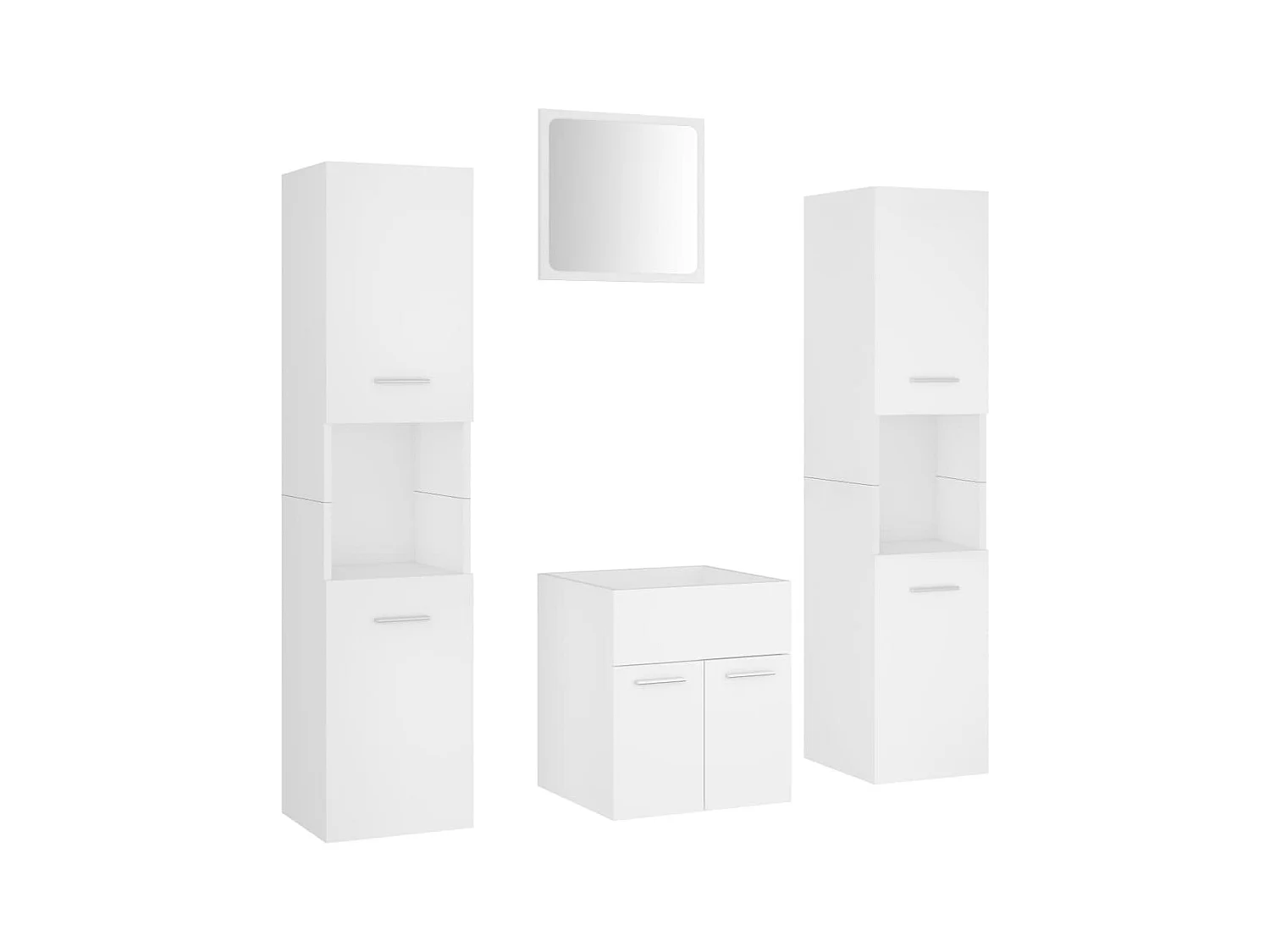 Witte spaanplaat badkamermeubelset