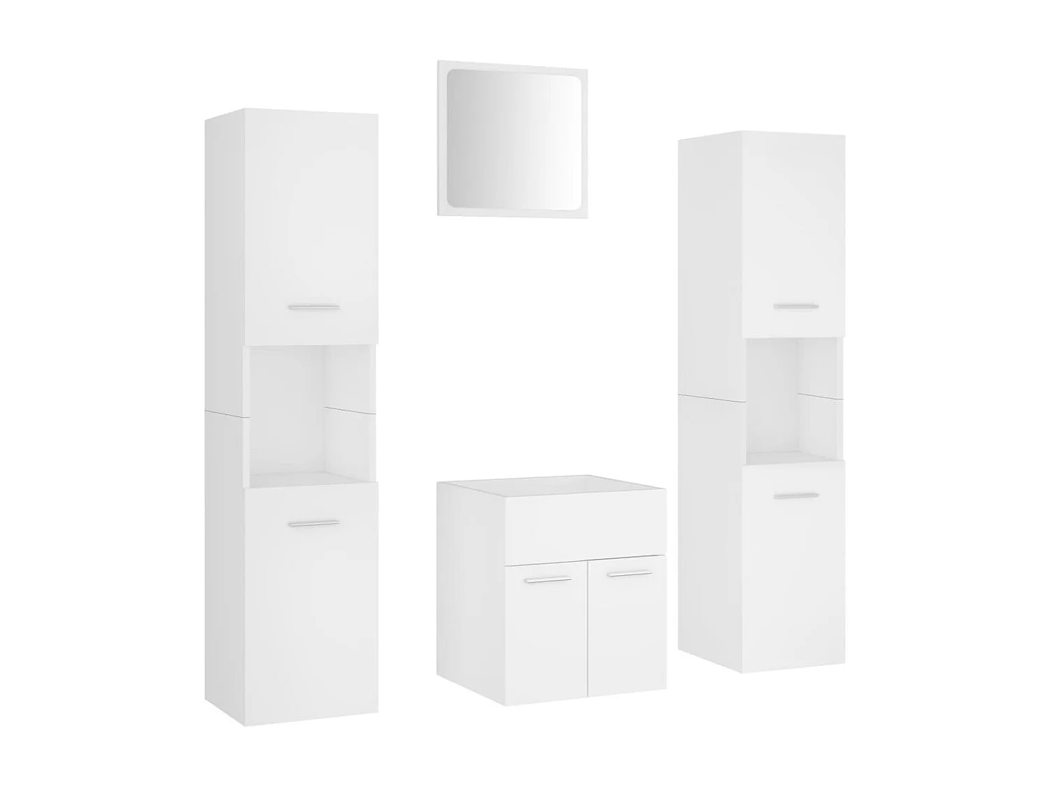 Conjunto de muebles de baño de aglomerado blanco