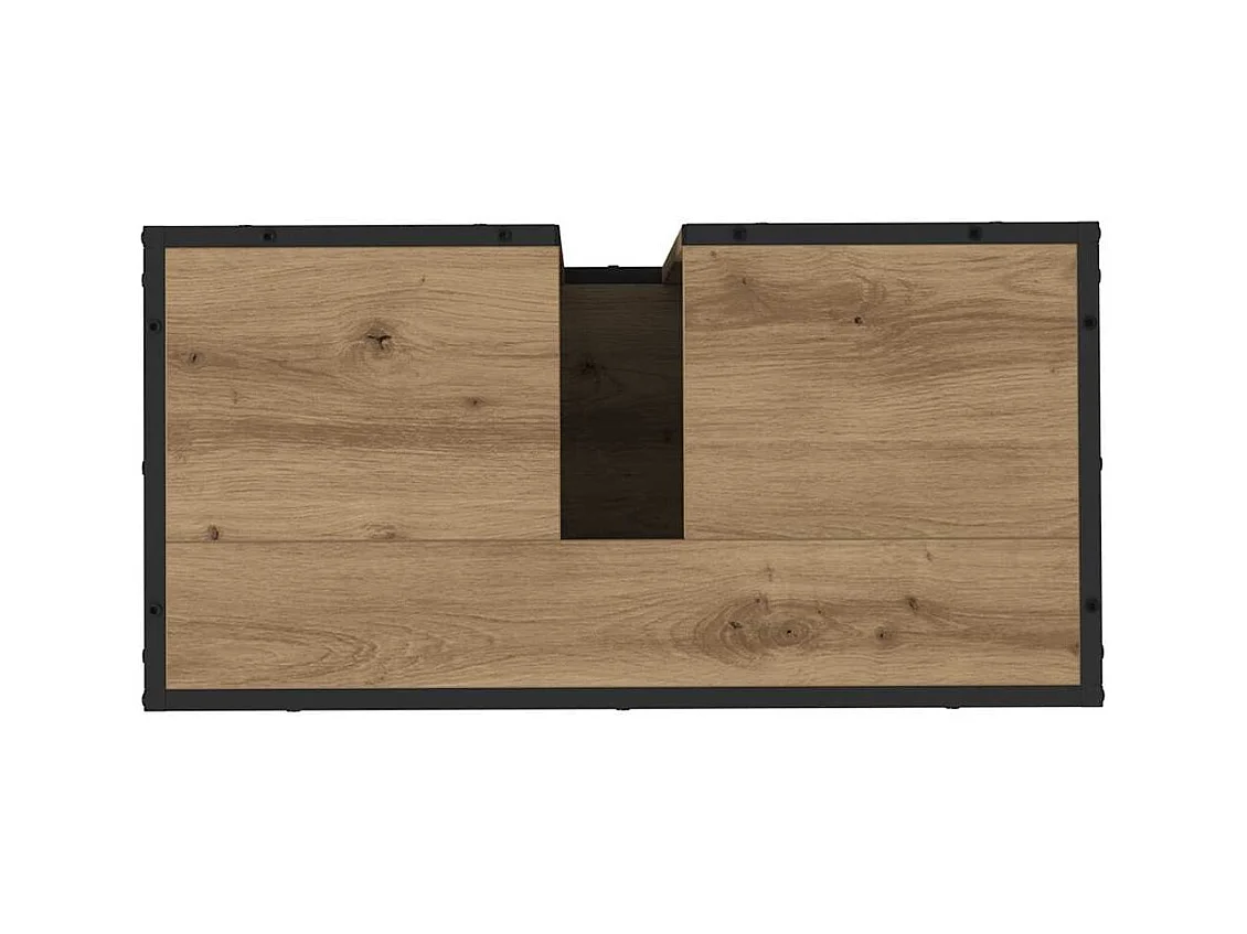 Badkamermeubel met plank, handgemaakt eikenhout