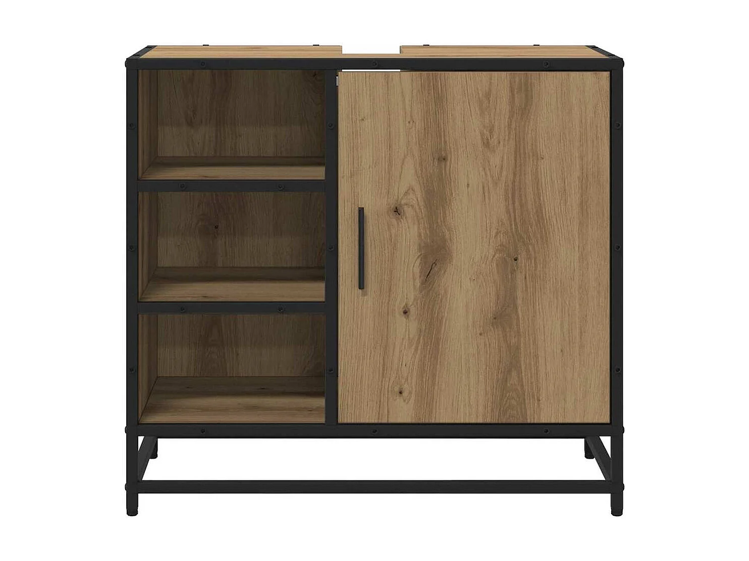 Meuble de Lavabo de Salle de Bain avec étagère chêne artisanal